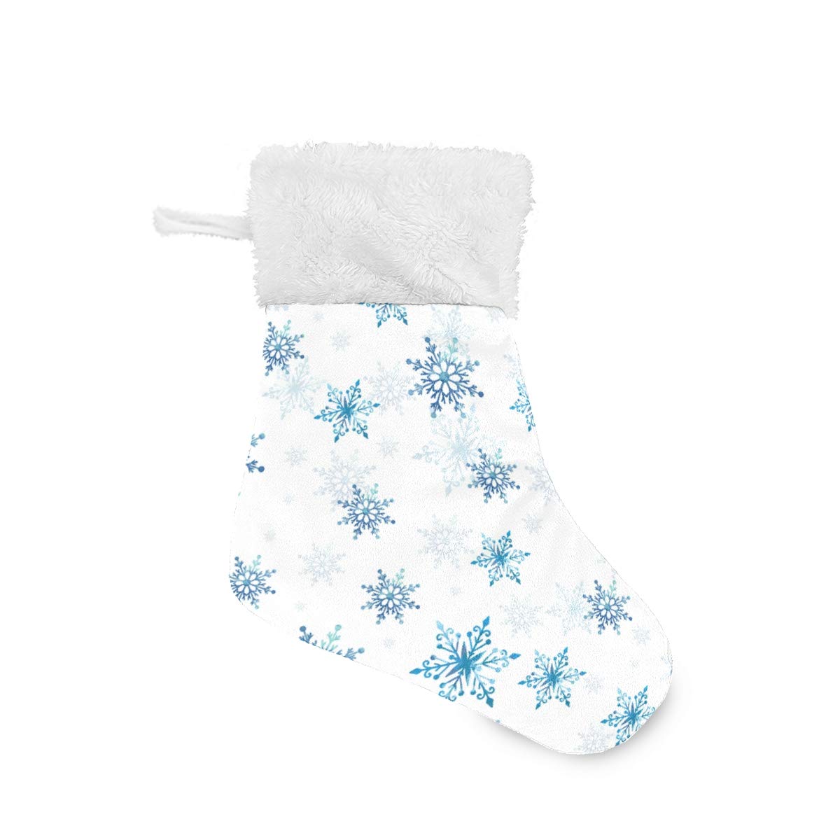 Serenasyoung Christmas Mini Stockings - Blue Snowflake Holiday Stockings for Gifts, Candy & Cards | Classic Family Decor (4-Pack/6-Pack, 7.87