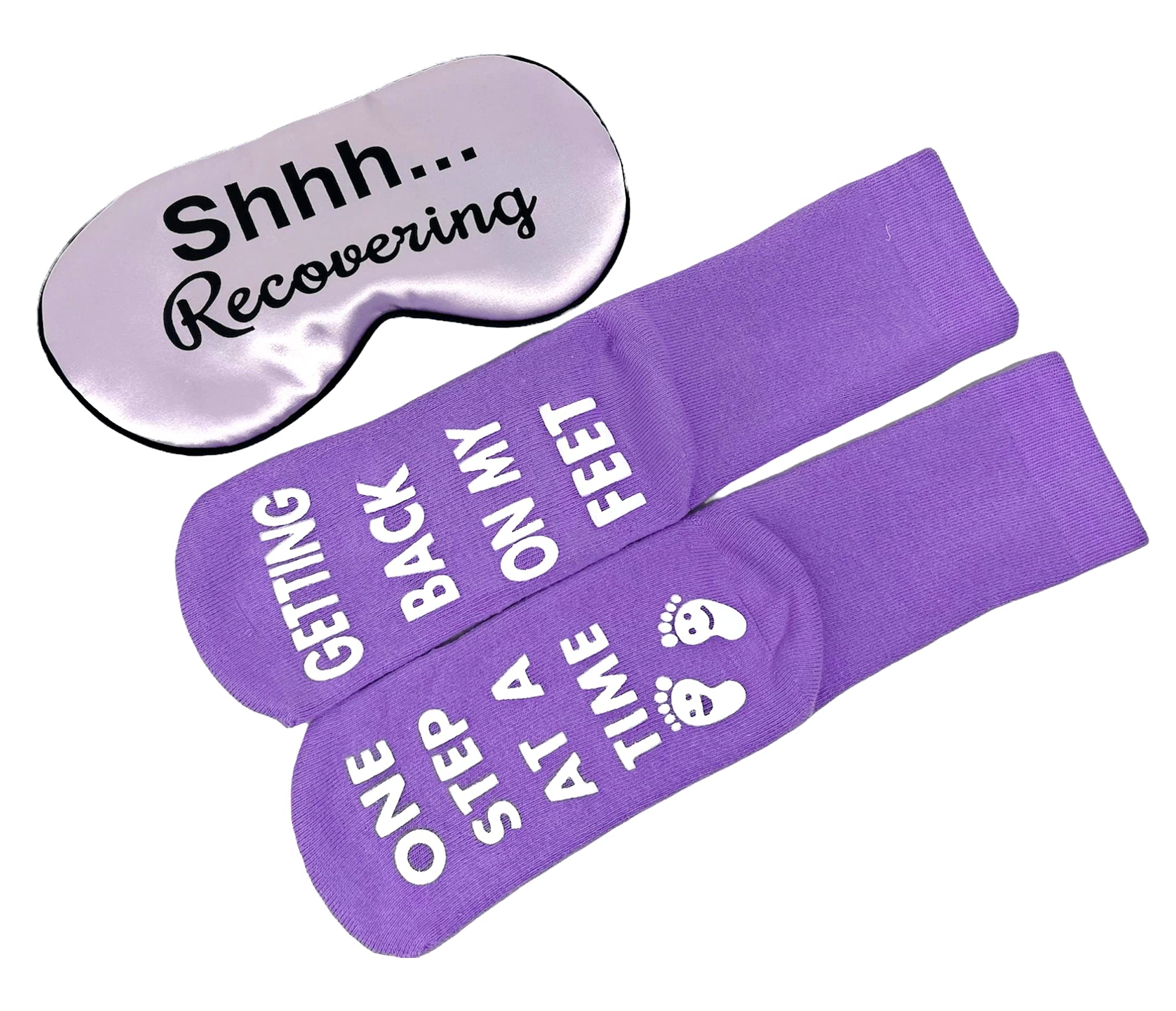 Post-Surgery Recovery Sleep Mask & Cozy Socks Gift Set for Women - Chemo Care Package, Get Well Soon Present, Healing Comfort After Surgery (Purple) - Perfect for Hospital Stays, Home Recovery & Relaxation