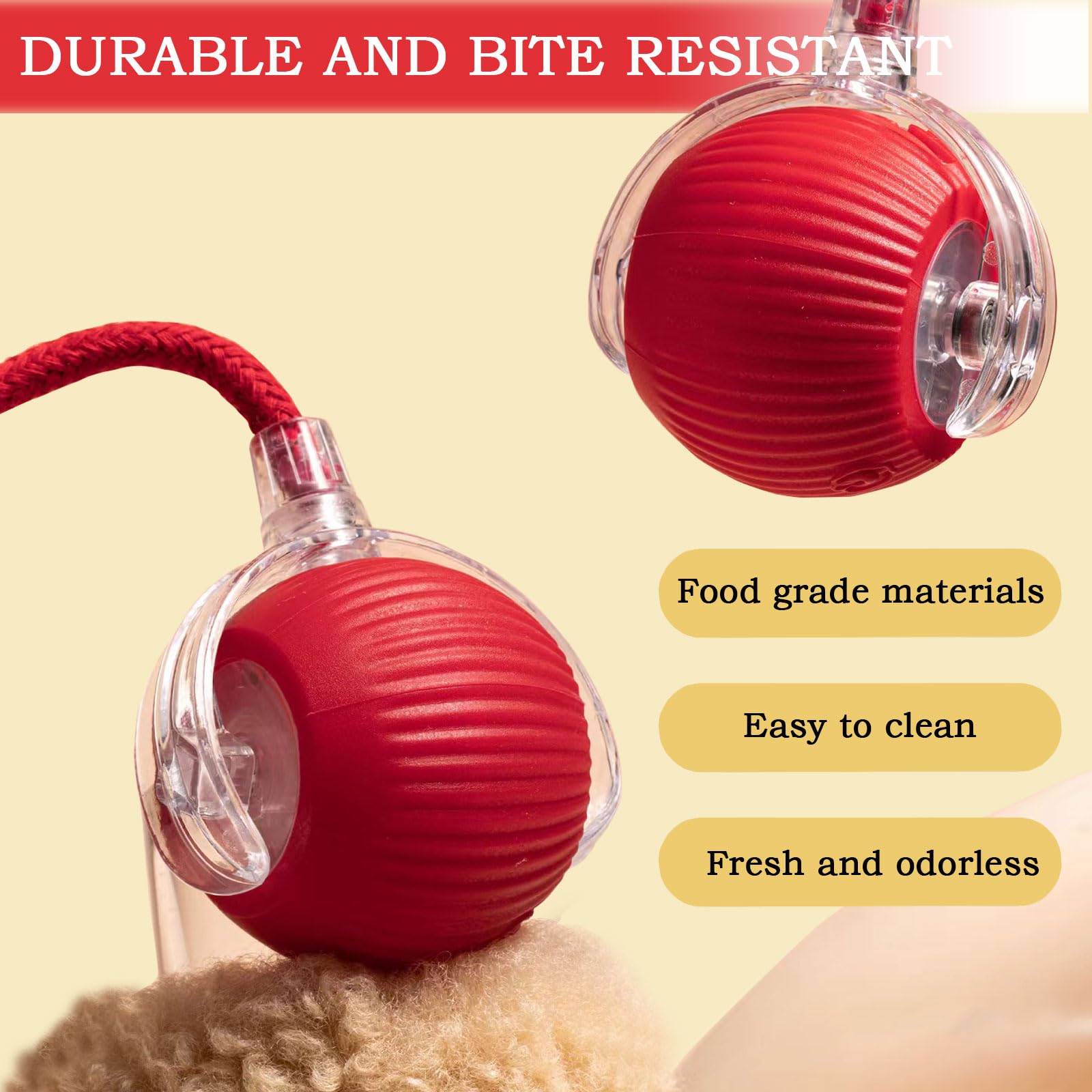 Interactive Cat & Dog Toy - Automatic Rolling Ball with Electric Dodge Feature - Red Interactive Pet Toy for Playtime & Exercise - Perfect for Indoor & Outdoor Fun