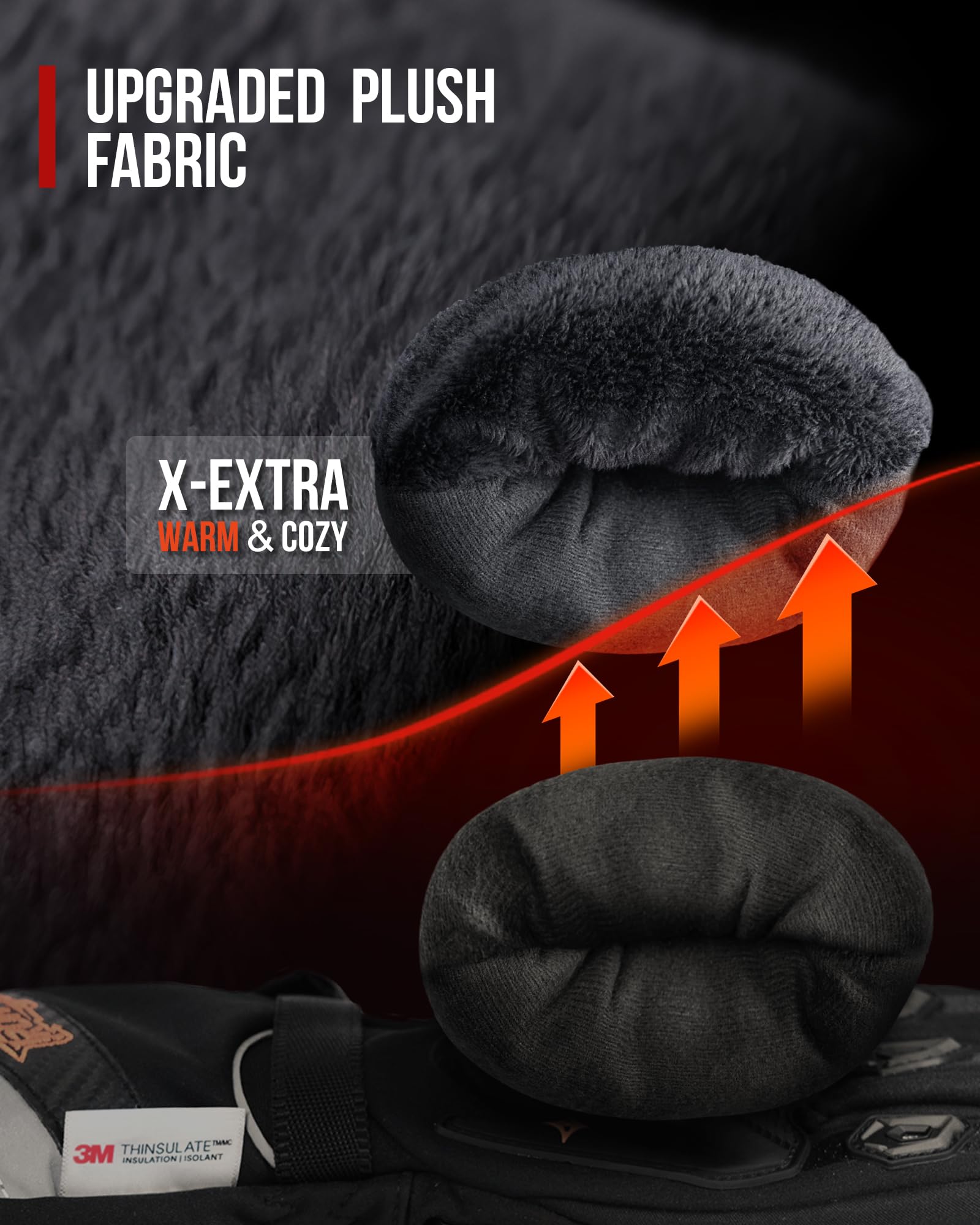 BORLENI Winter Motorcycle Gloves - Waterproof, Windproof & Warm Riding Gloves for Men & Women - Ideal for Cold Weather Commuting, Touring & Adventure Riding