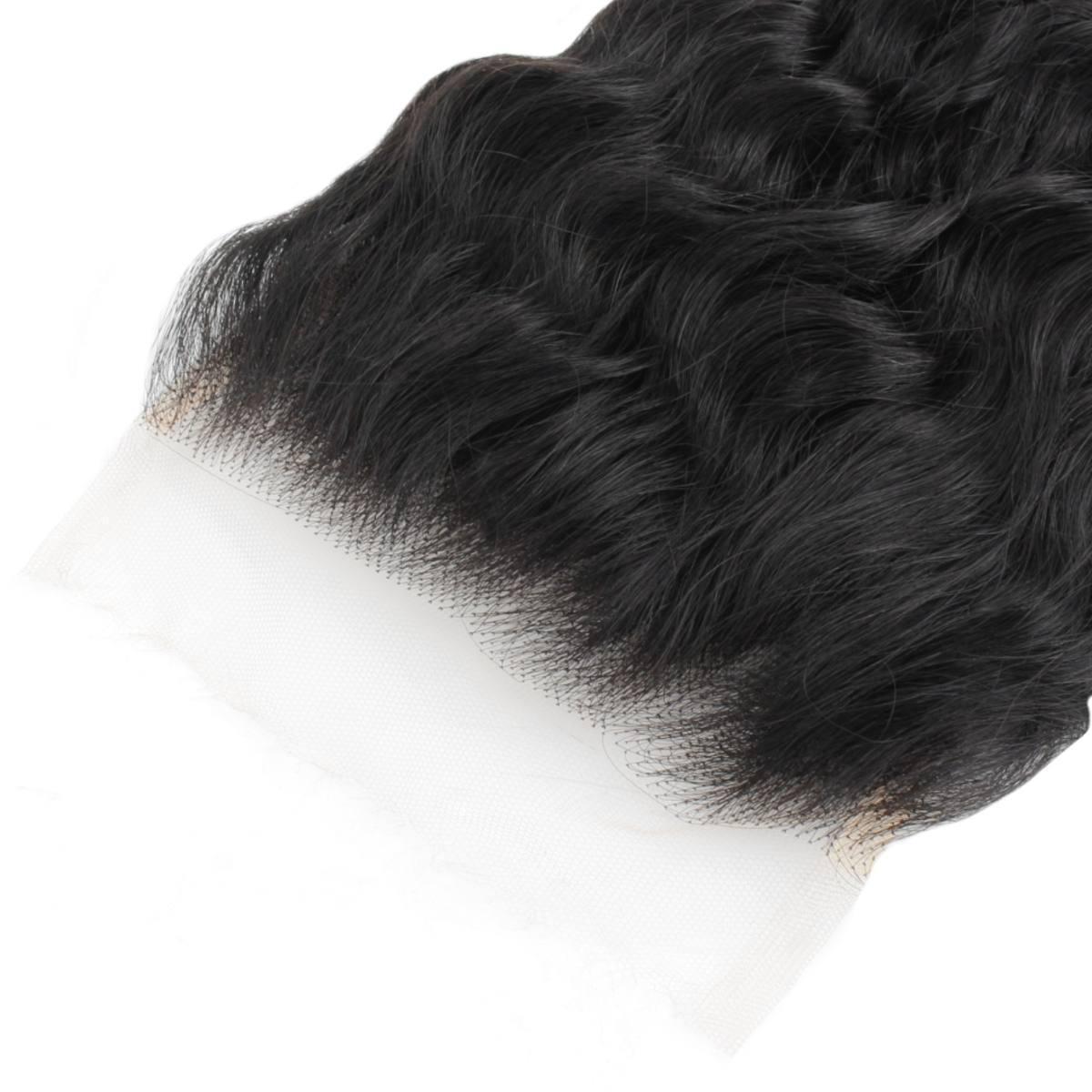 5x5 Deep Wave HD Lace Human Hair Closure - Natural Black Brazilian Virgin Hair for Sew-In Weave & Protective Styles | Perfect for Daily Wear, Parties & Special Occasions