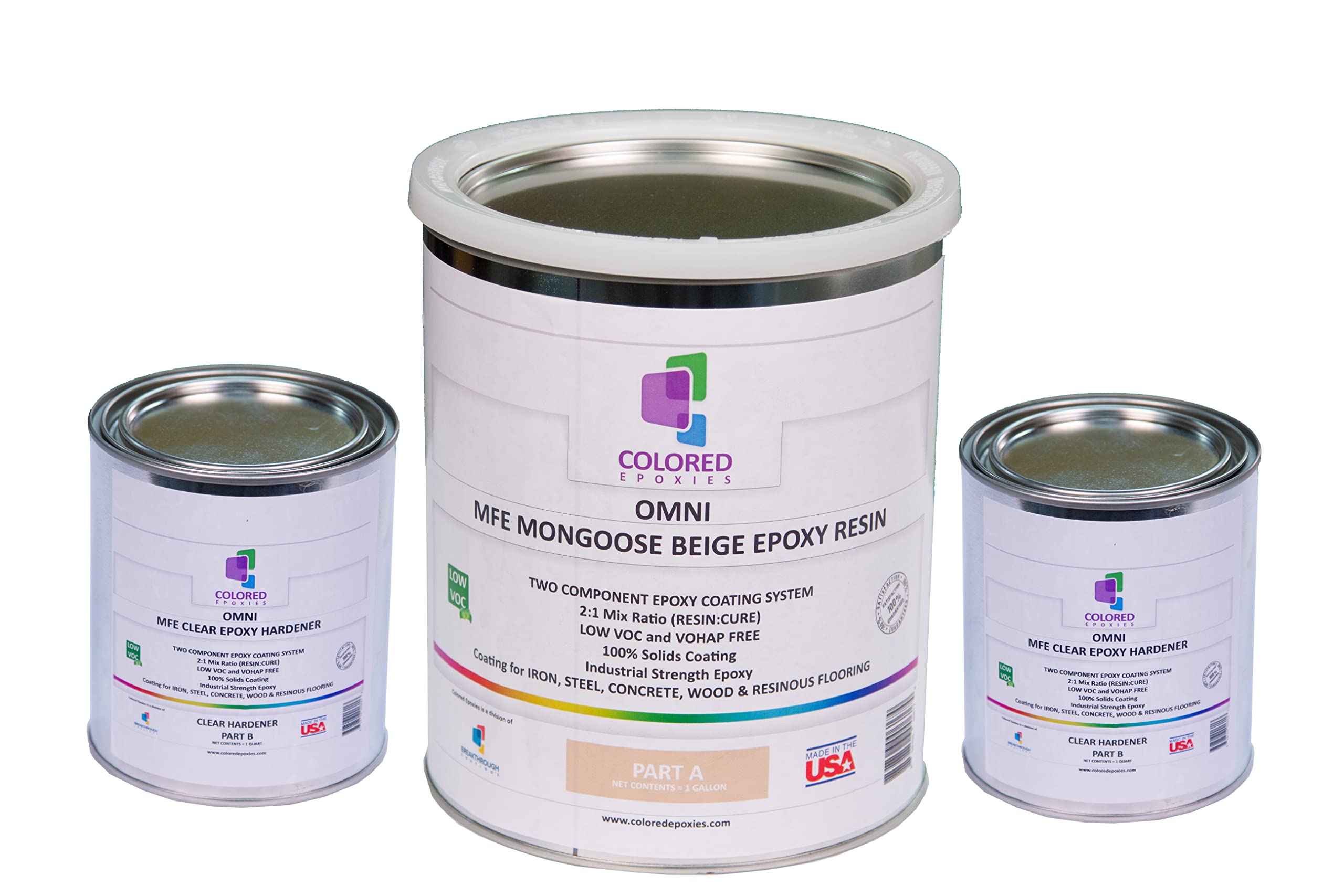 Premium Mongoose Beige Epoxy Resin Kit - 1.5 Gallon for Bar Tops, Table Tops, Wood, Concrete & DIY Art Projects | High-Gloss Finish for Countertops, River Tables, Resin Crafts & Home Decor