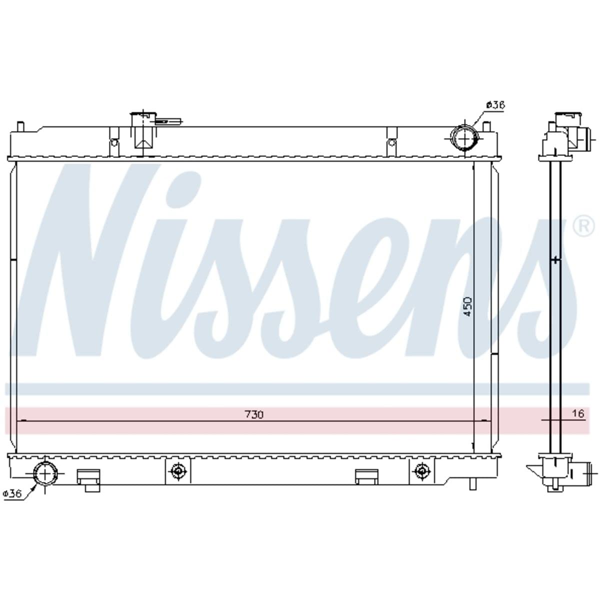 Nissens 681214 Radiator with Integrated Transmission Oil Cooler - High Performance Cooling for Cars, Trucks & SUVs - Perfect for Highway Driving & Heavy Loads