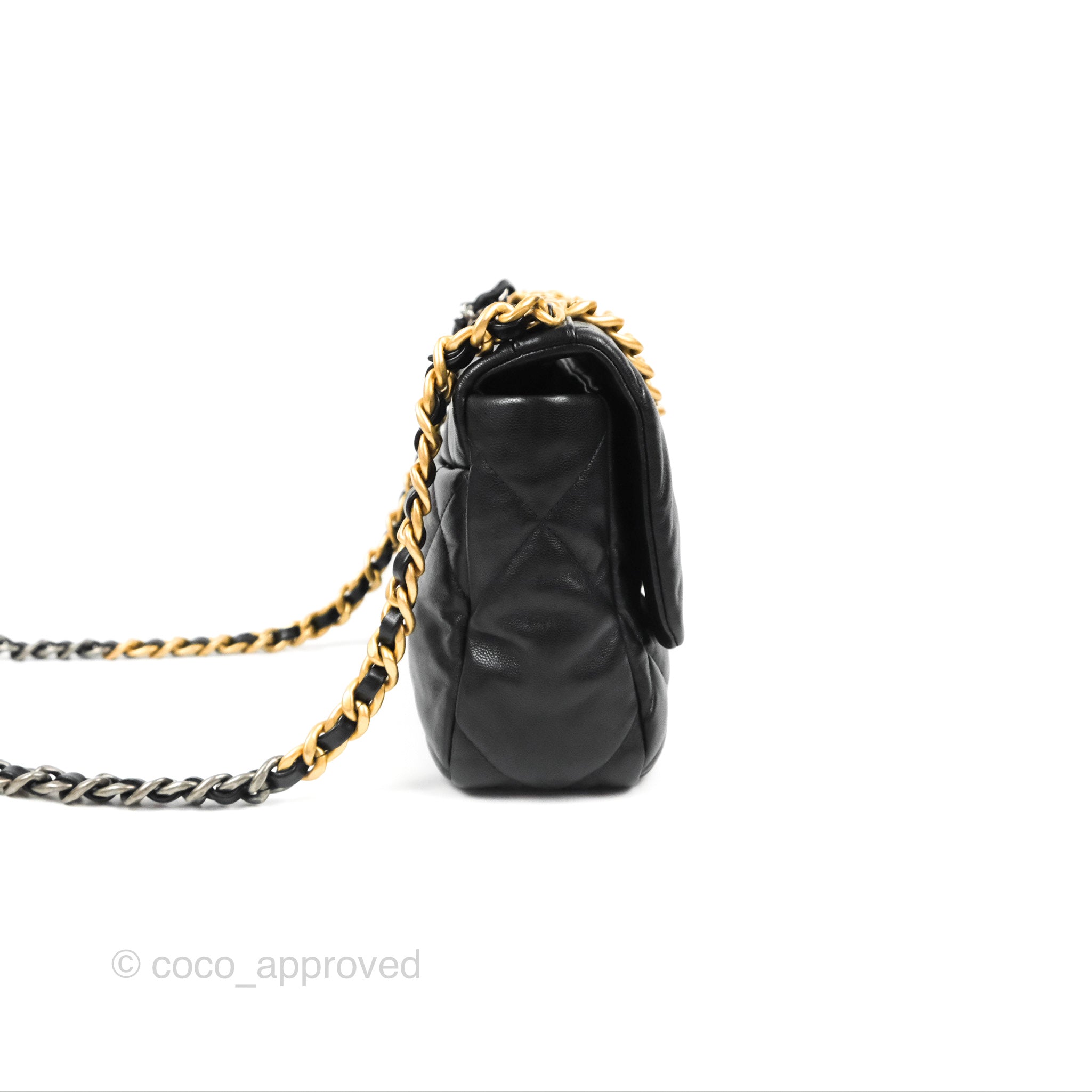 Chanel 19 Small Black Goatskin Mixed Hardware Handbag - Luxury Designer Crossbody Bag for Women | Perfect for Evening Events, Date Nights & Special Occasions