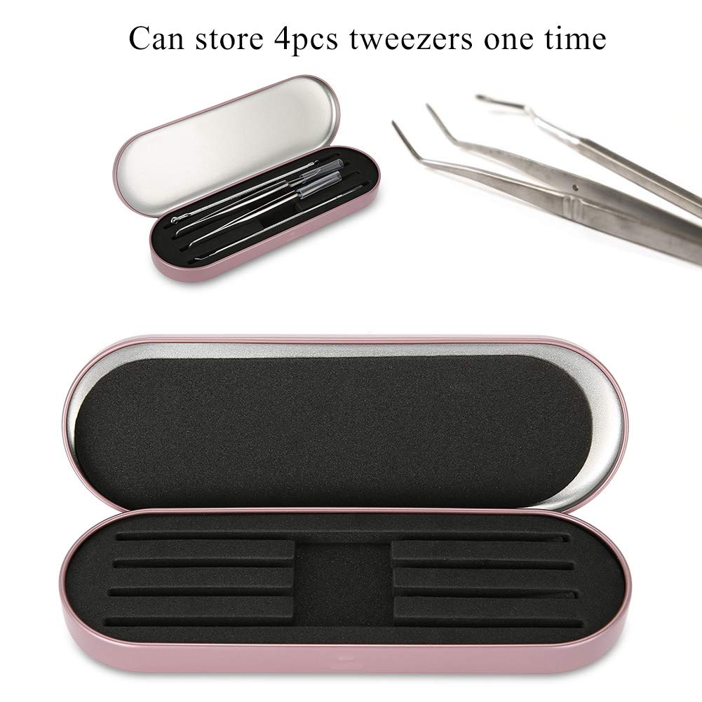 Professional Eyelash Extension Tweezers Storage Box - Rose Red Makeup Tool Organizer Case for Salon, Beauty & Travel Use
