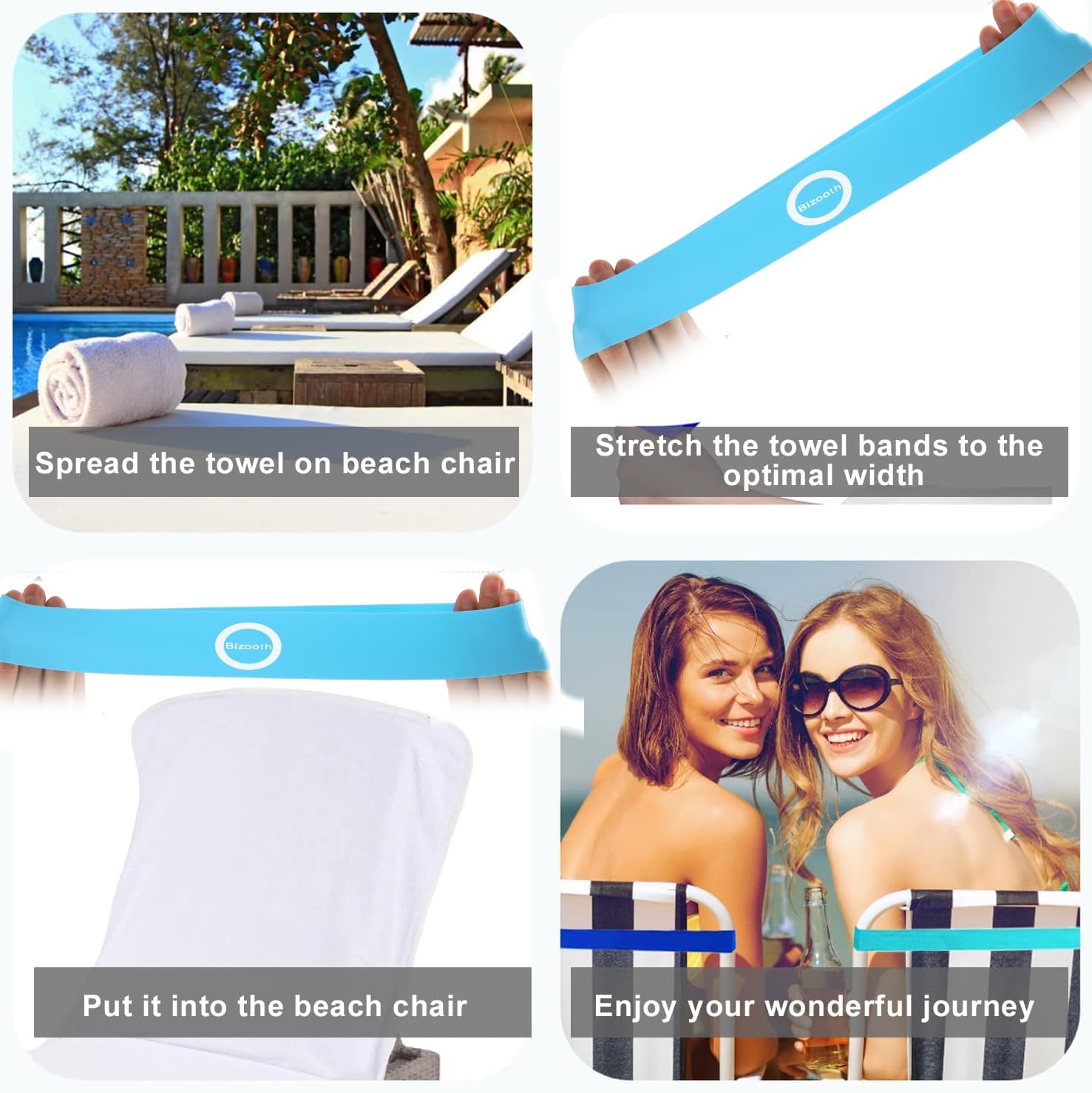 Windproof Elastic Beach Towel Clips (6 Pack) - Secure Pool & Cruise Chair Towels, Durable Towel Holder for Outdoor Chairs - Perfect for Beach, Poolside, and Cruise Vacations