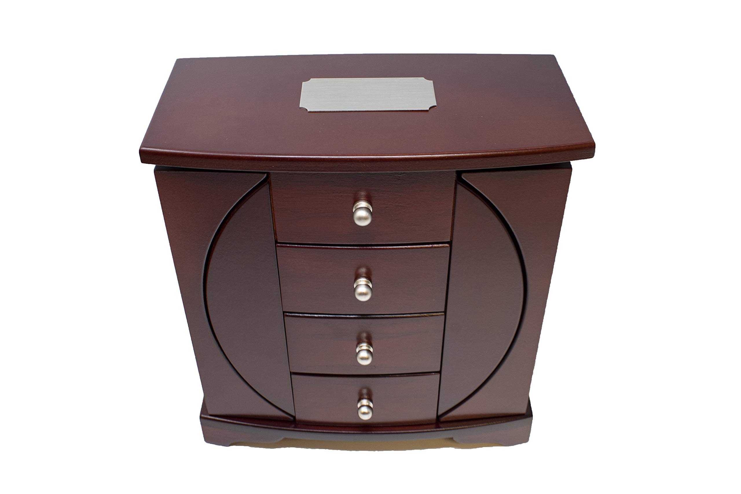 Personalized Mahogany Jewelry Box with Drawers - Custom Engraved Jewelry Organizer for Women & Girls | Perfect for Gift Giving, Wedding, Anniversary & Home Decor