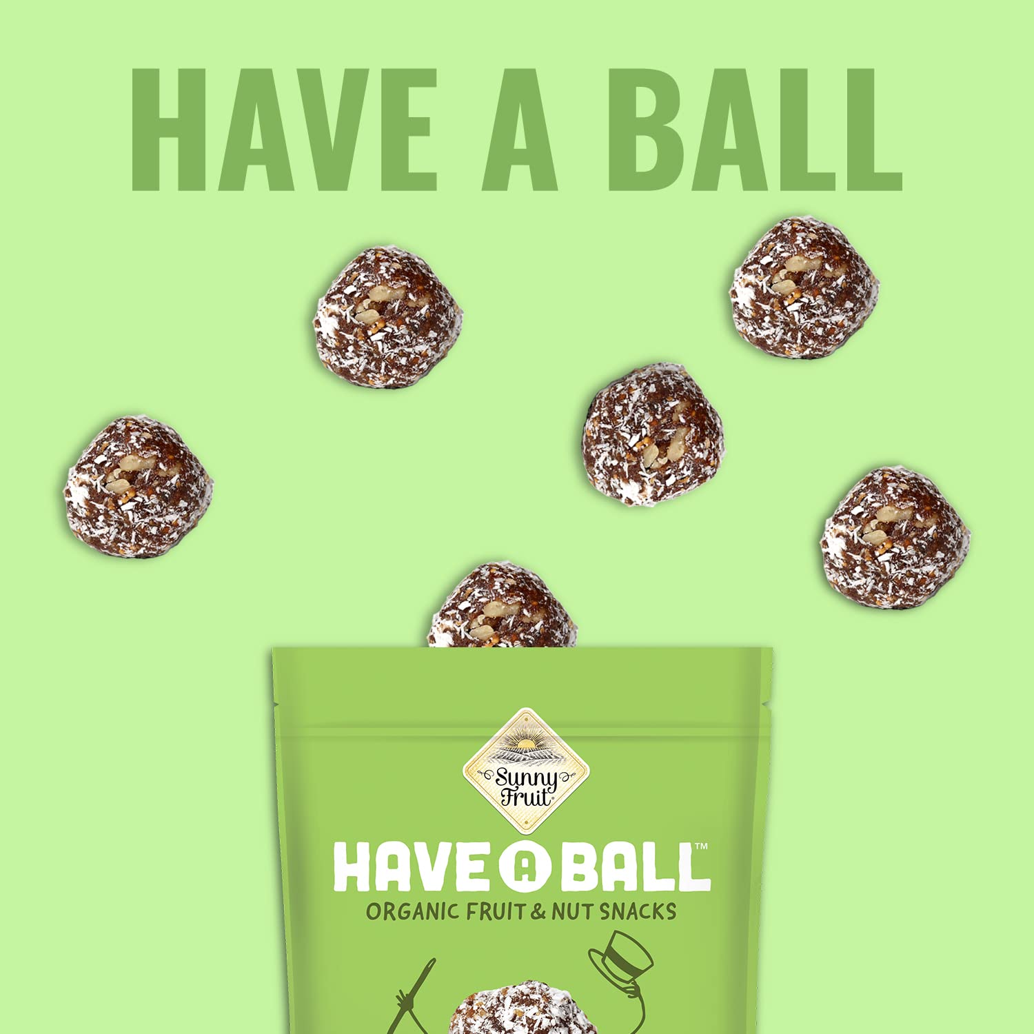 Organic Sunny Fruit Apricot Cacao Hazelnut Energy Balls - 6 Pack (9 Balls per Bag) | 100% Raw Vegan Gluten-Free Snacks | No Added Sugar, Kosher Certified | Perfect for Hiking, Office Snacks & Healthy On-the-Go Nutrition