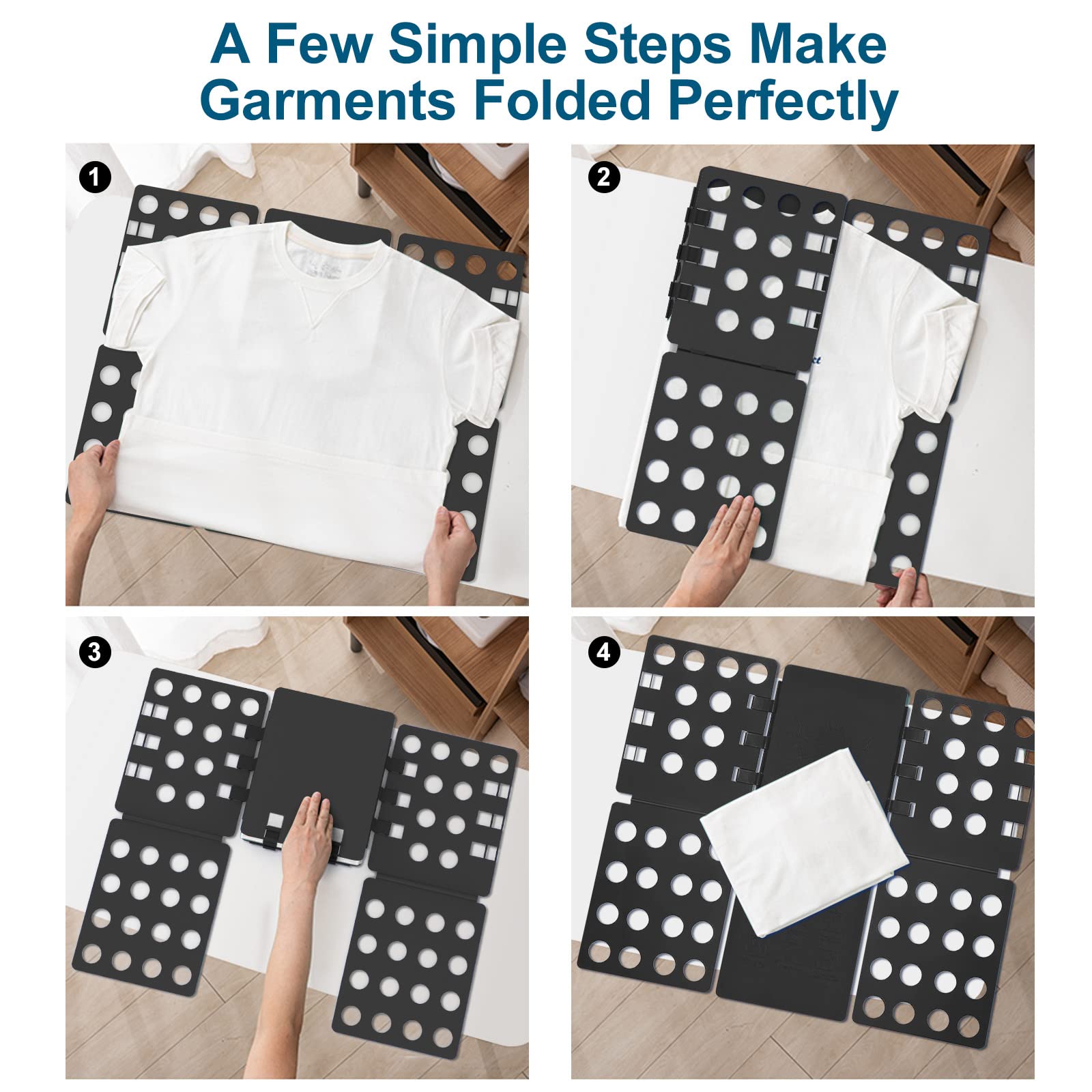Best Shirt Folding Board - Durable Plastic Laundry Folder for T-Shirts & Clothes - Perfect for Travel, Home Organization & Wardrobe Storage