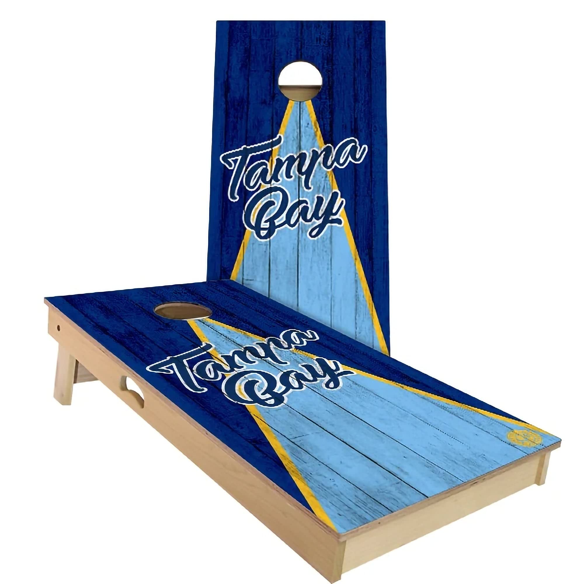 Custom Tampa Bay Triangle Themed Cornhole Set - Solid Wood Cornhole Boards | Made in USA | Choose Size & Accessories | Perfect for Tailgating, Backyard BBQs & Game Nights
