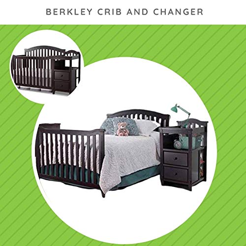 Full Size Conversion Kit Bed Rails for Sorelle Crib & Changer Combos - Espresso Finish, Berkley Model | Safe Toddler Bed Transition | Nursery Furniture Upgrade