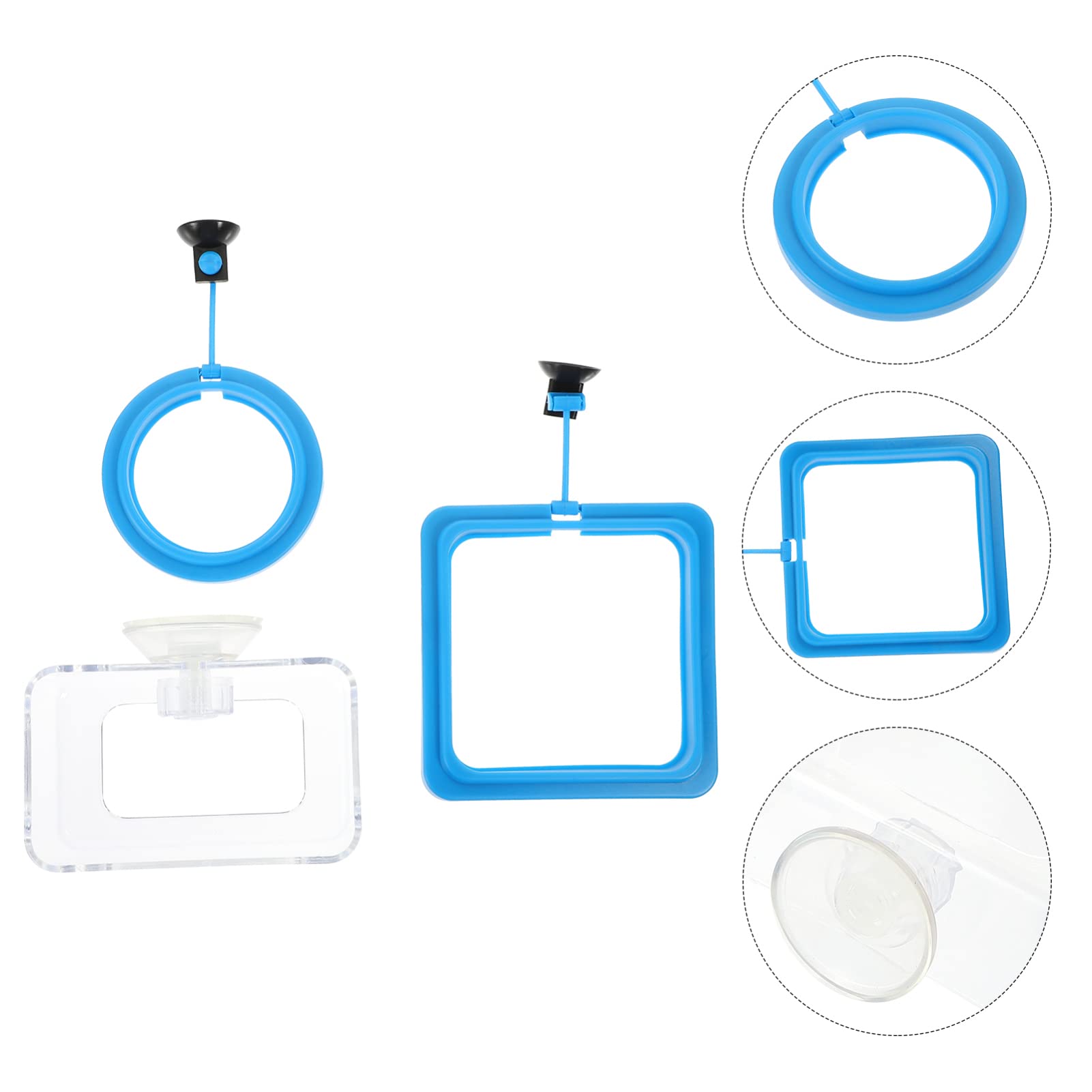 TEHAUX 2-Pack Fish Feeding Ring with Suction Cups - Aquarium Fish Food Dispenser for Round Fish Tanks - Perfect for Feeding Goldfish, Betta, and Tropical Fish in Home or Office Aquariums