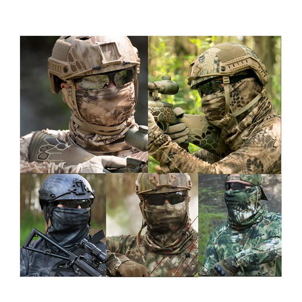 Tactical Airsoft Face Mask & Neck Scarf - Camouflage Outdoor Shooting Protection Gear for Cycling, Hunting & Paintball | Breathable Tactical Balaclava for Extreme Sports & Military Training