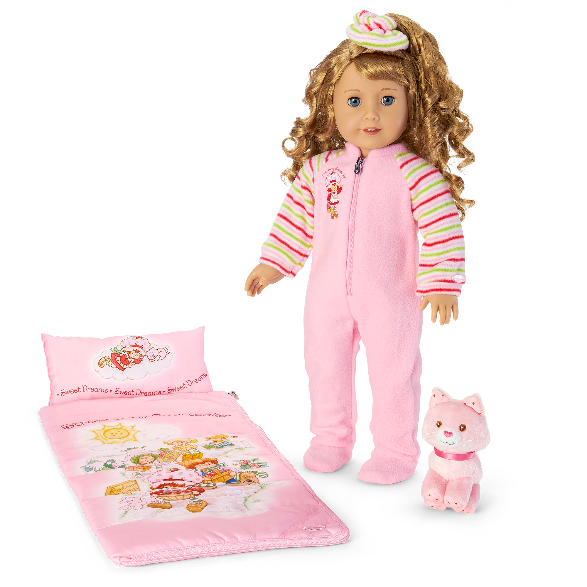 Courtney’s™ Strawberry Shortcake™ 18 Inch Doll Sleeping Bag & Pajama Set - Historical Character Doll Accessories for Sleepovers & Pretend Play