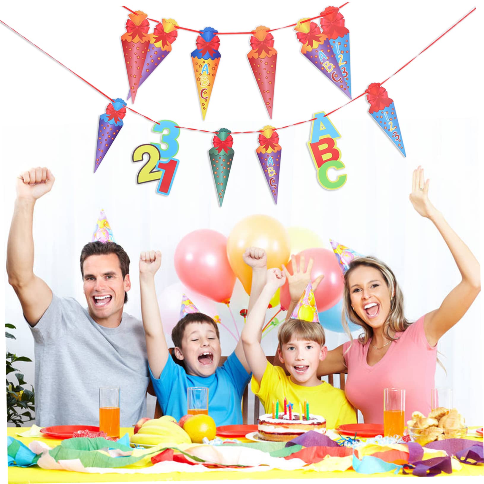 VICASKY Back to School Supplies - First Day of School Decorations, Classroom Hanging Banner & Fun Festive Door Flags for Teachers - Perfect for Classroom Decor, School Parties & Welcome Events