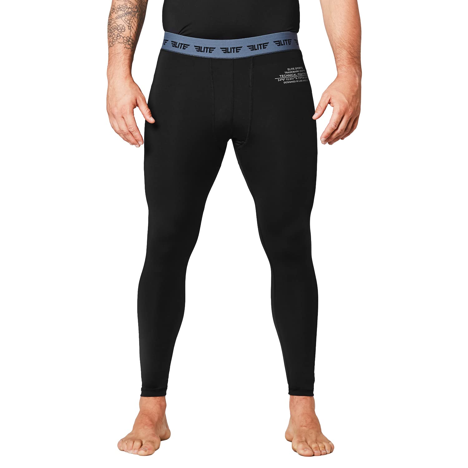 Elite Sports Men’s BJJ Spats Leggings - Best Jiu Jitsu MMA No Gi Compression Pants for Training & Competition - High-Performance Workout Tights for Grappling, Wrestling & Martial Arts