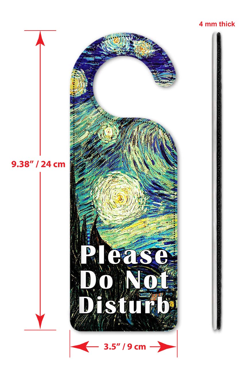 Van Gogh Starry Night Do Not Disturb Door Hanger Sign - Decorative Art Plate for Hotel, Bedroom & Office Privacy (12