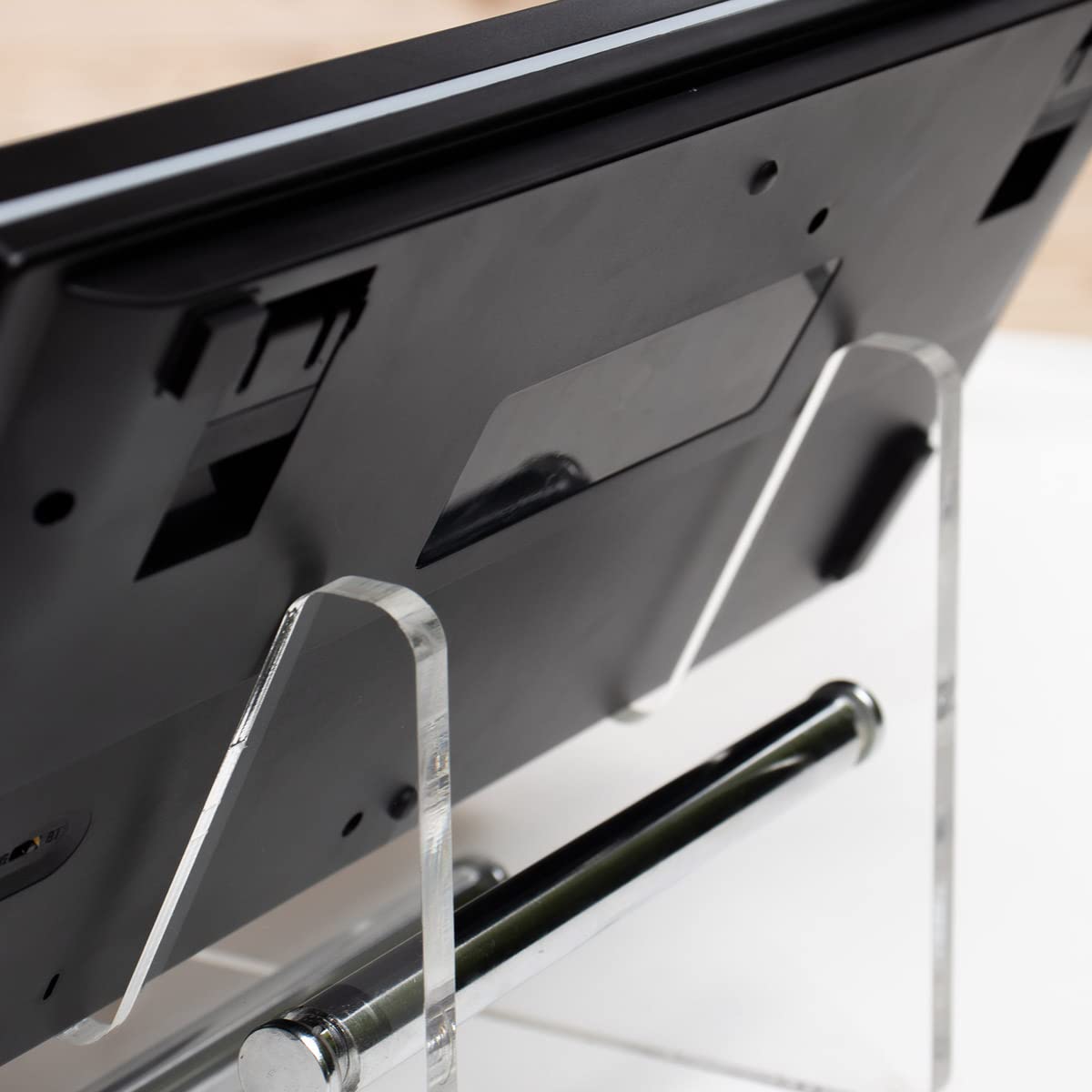 2-Tier Clear Acrylic Keyboard Display Stand - Dual Layer Mechanical Keyboard Holder & Tablet Stand for Desk Organization | Perfect for Gaming Setups, Office Workspaces, and Displaying Picture Frames