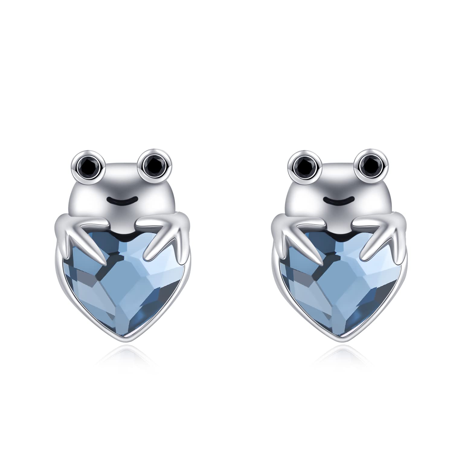 Hypoallergenic Sterling Silver Crystal Animal Stud Earrings for Sensitive Ears | Cute Gift for Women & Girls | Birthday, Party & Everyday Wear