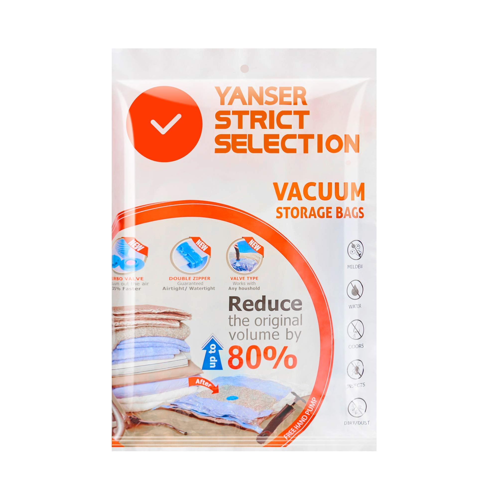 YANSER Vacuum Storage Space Saver Bags - 7 Pack Jumbo 32x40 Inch for Clothes, Blankets & Large Items | Includes Travel Pump | Durable Waterproof Storage Solution | Perfect for Travel, Seasonal Storage & Home Organization