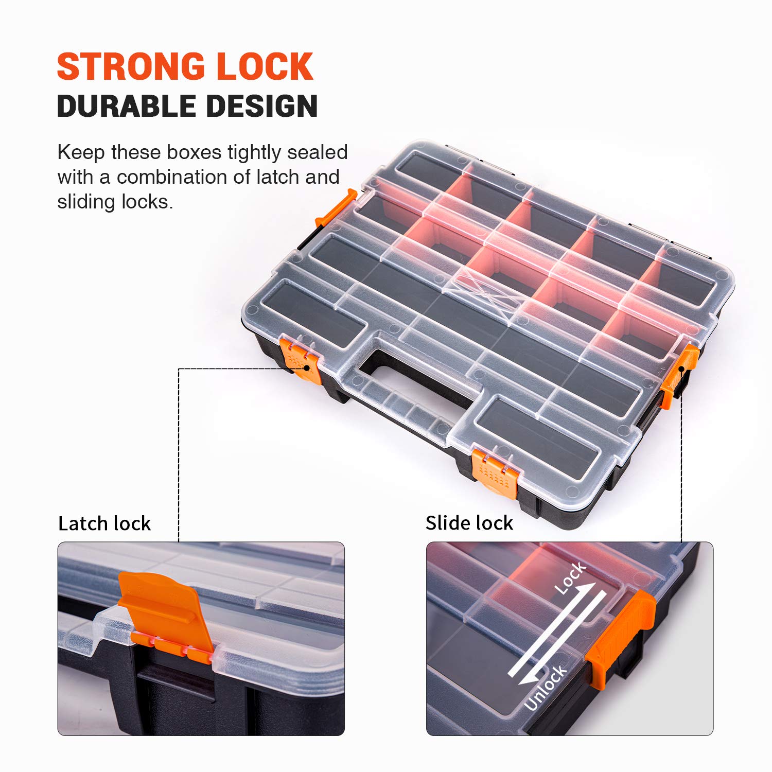 P-SH-Tote Shelf Kit for Van Shelving Storage – 3 Plastic Storage Boxes with Organizer Holder for Small Parts, Screws & Hardware | Perfect for Van Organization, DIY Projects & Tool Storage