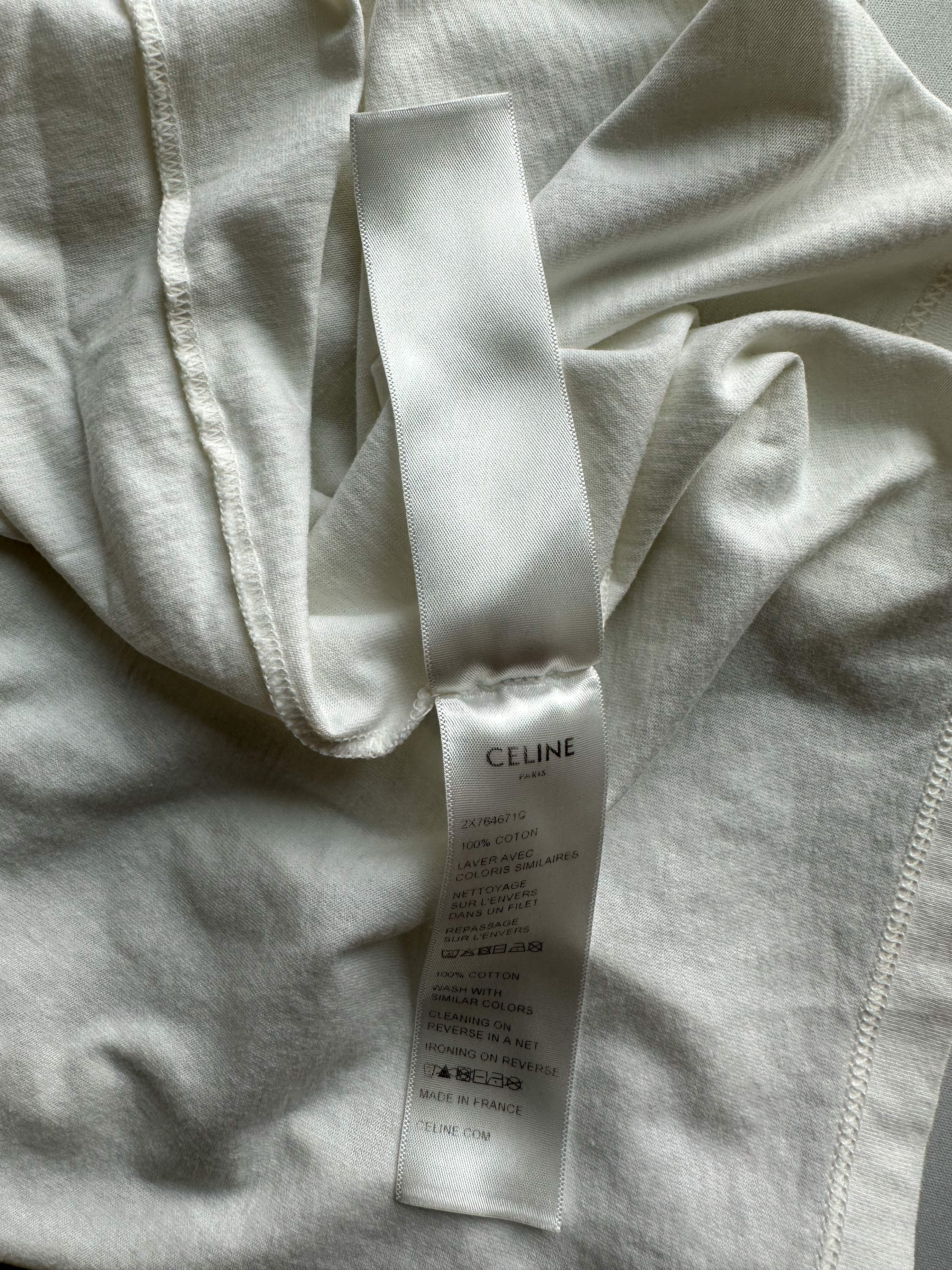 Celine White & Black Logo T-Shirt for Women | Stylish Casual Cotton Tee | Perfect for Everyday Wear & Street Fashion