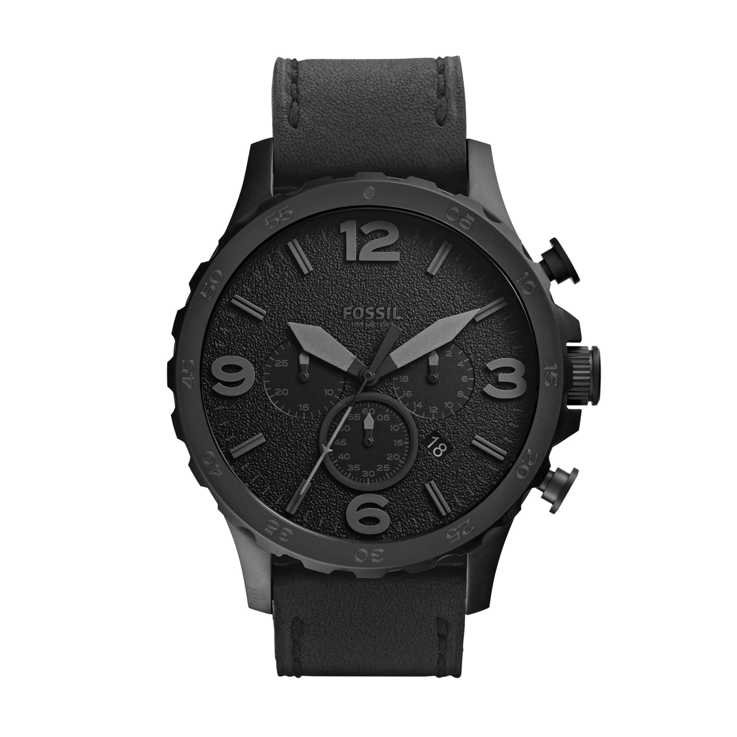 Fossil Men's Nate Quartz Chronograph Watch - Stainless Steel Band, Water Resistant, Date Display | Perfect for Business, Casual Wear & Gifts