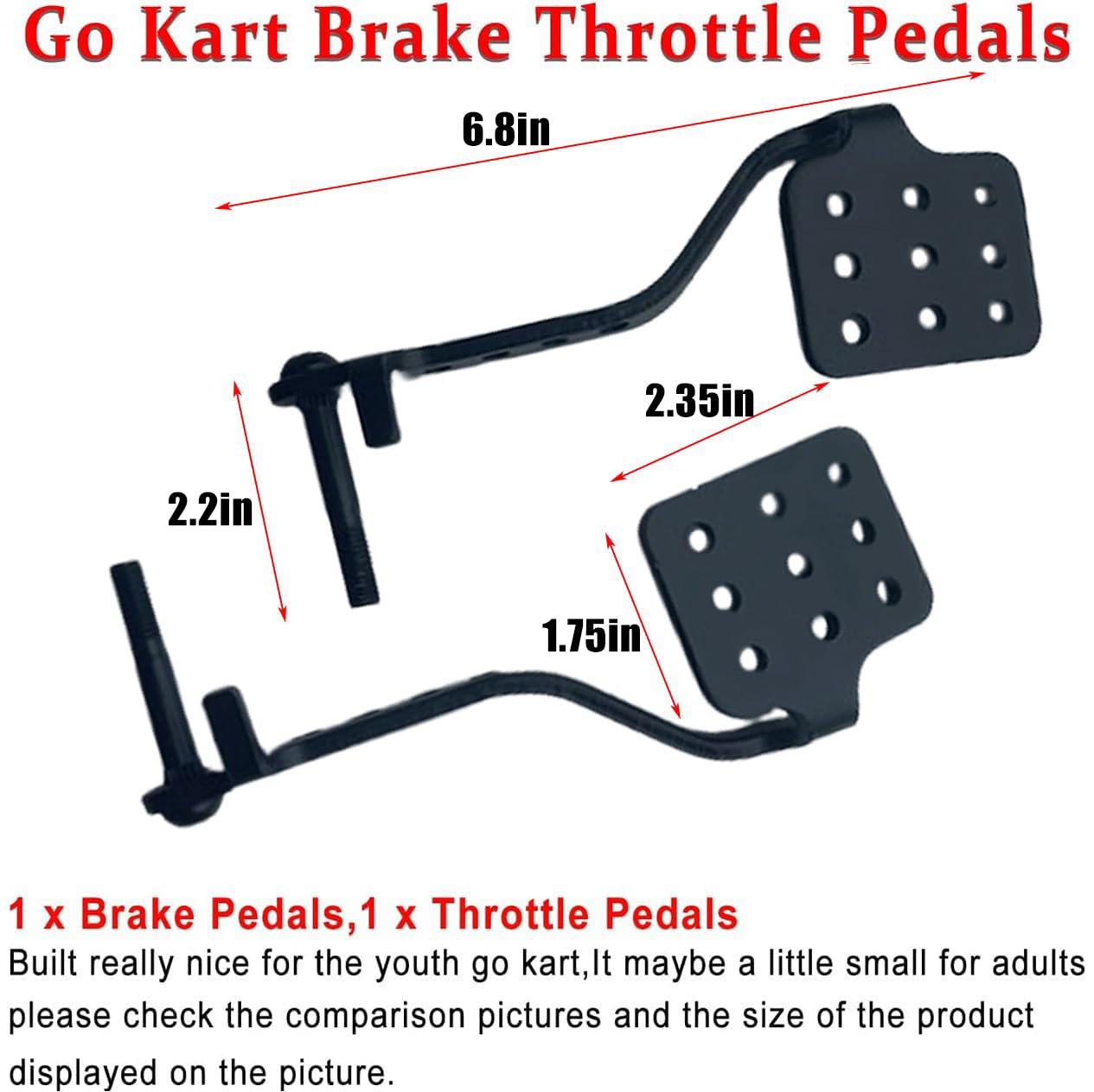 Go Kart Brake Kit & Throttle Pedals with Steering Wheels - Complete Racing Control System for Kids & Adults - Perfect for Off-Road, Backyard, and Track Racing