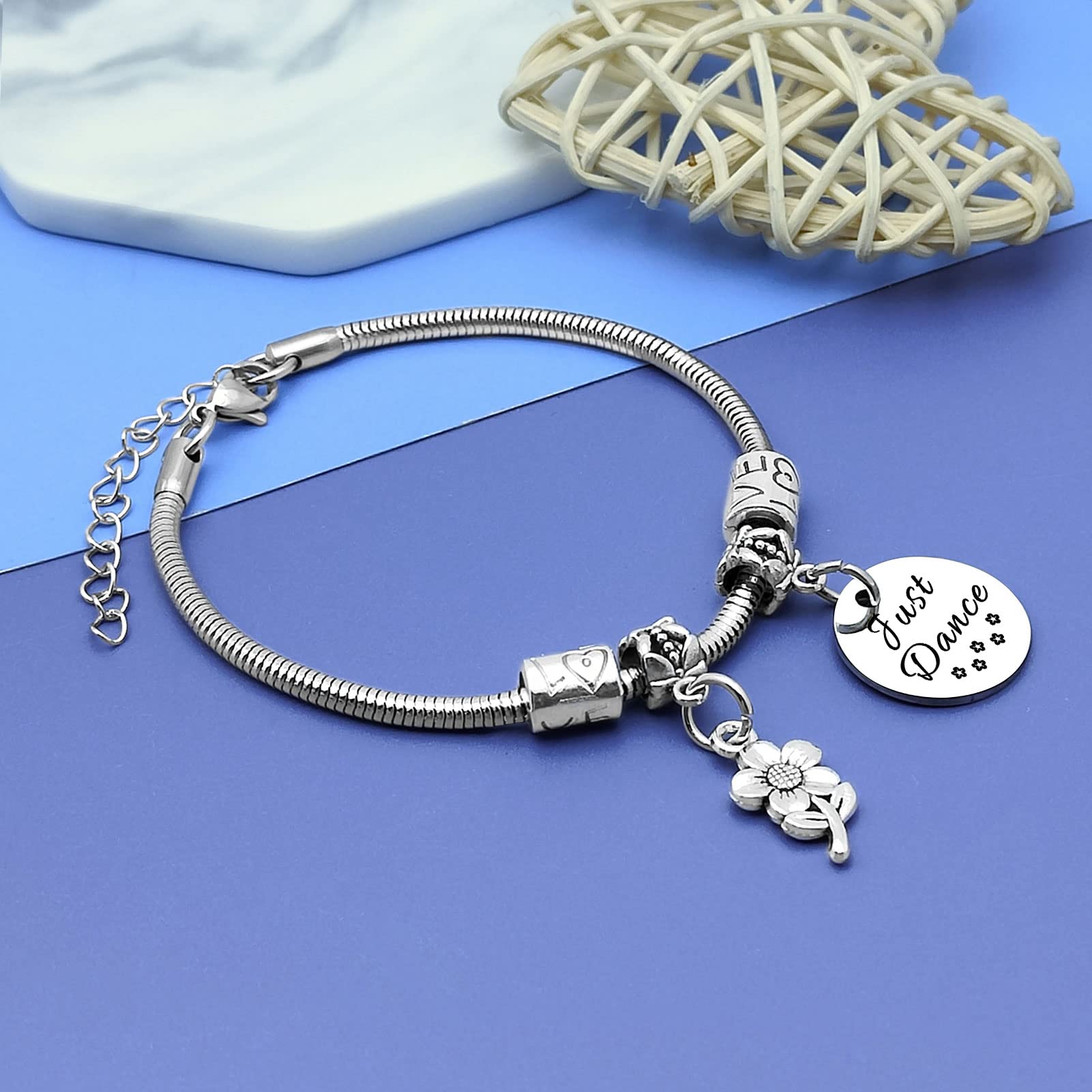 Dance Team Appreciation Gifts - Stainless Steel Bracelet Bangle for Dancers, Dance Teachers, Valentines Day, Birthday - Perfect for Dance Performances, Rehearsals, and Dance Studio Celebrations