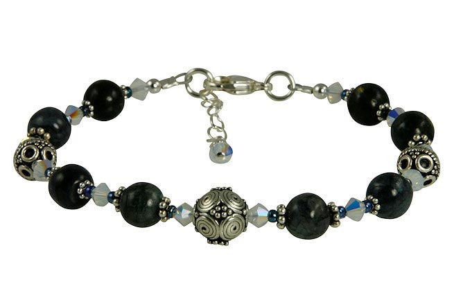 Blue Labradorite Gemstone Beaded Bracelet for Women - Healing Crystal Jewelry for Energy Protection & Chakra Balance - Perfect for Yoga, Meditation & Spiritual Gifts