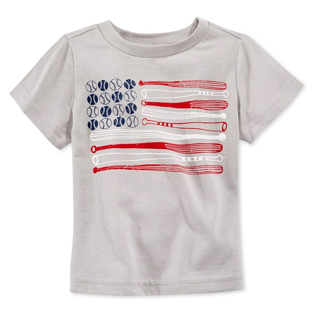 stylesilove Cute American Flag Cotton T-Shirt for Toddler Boys - Patriotic Kids Outfit for 4th of July, Memorial Day & Summer Play