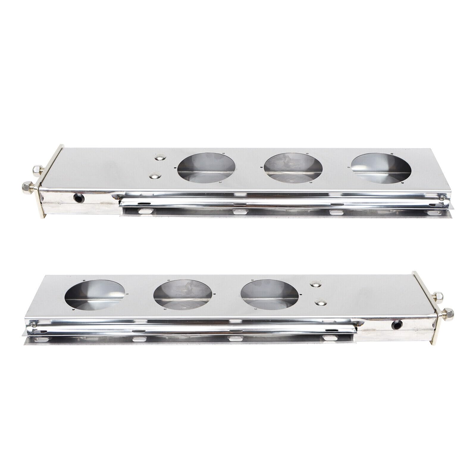 Pair (2) Heavy Duty Stainless Steel Mud Flap Hangers with Light Cut Out - 2.5