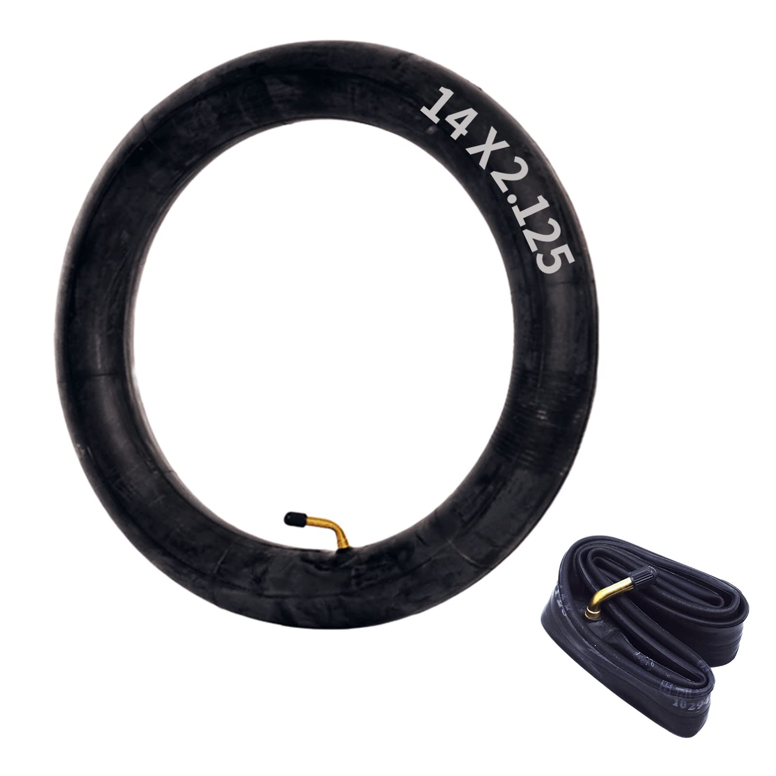 Premium 14x2.125 Bike Inner Tube - Heavy Duty Rubber E-Bike & Electric Scooter Tire Tube with Metal Bent Valve Stem | Replacement Spare Tube for Mountain Bikes, Commuting & Urban Riding