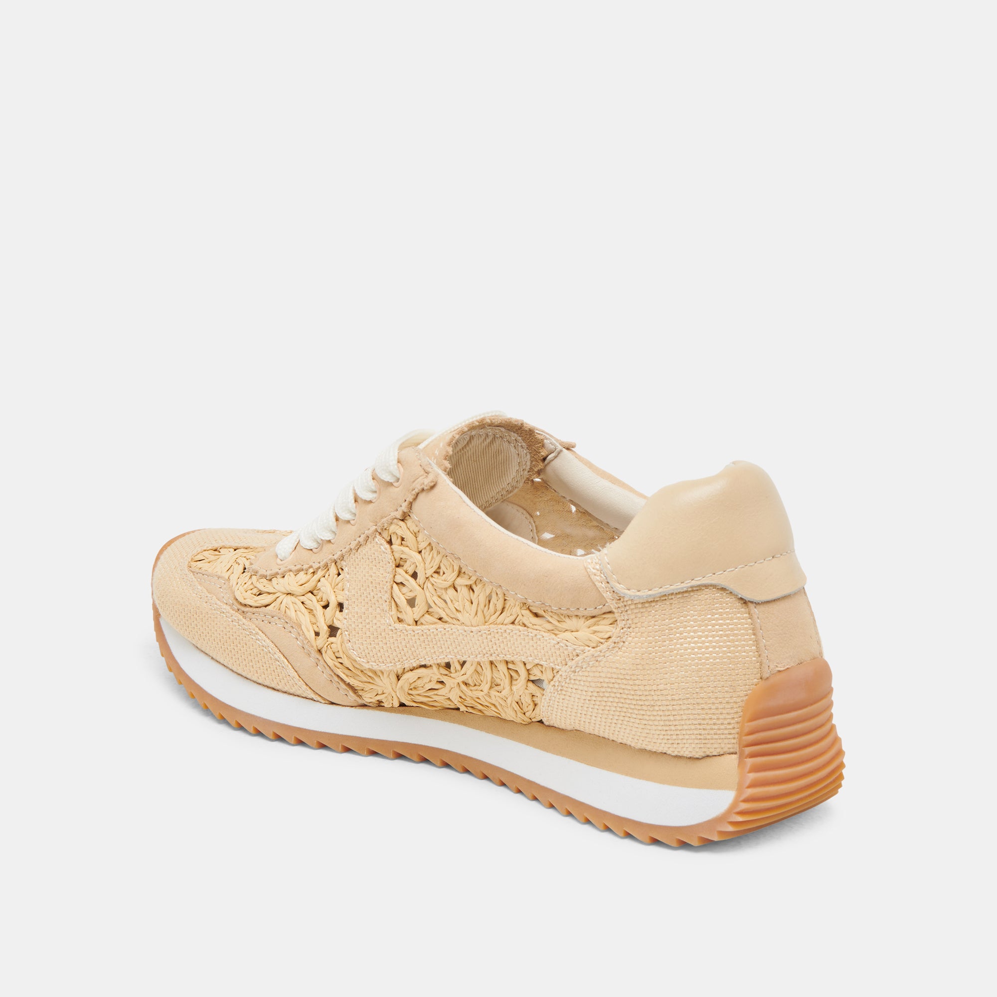 B.NTCD Lightweight Natural Macrame Sneakers - Comfortable Breathable Women's Casual Shoes for Walking, Running & Everyday Wear