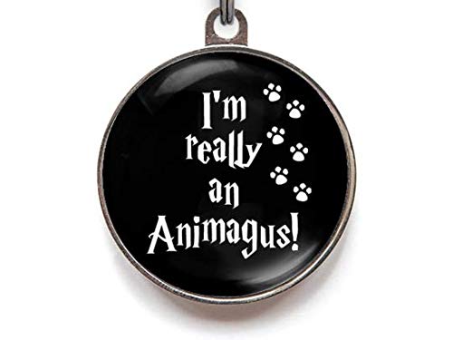 Custom Engraved Animagus Pet ID Tag for Dogs & Cats - Personalized Pet Name & Phone Number - Small Size for Puppies & Kittens - Perfect for Travel, Hiking & Daily Safety
