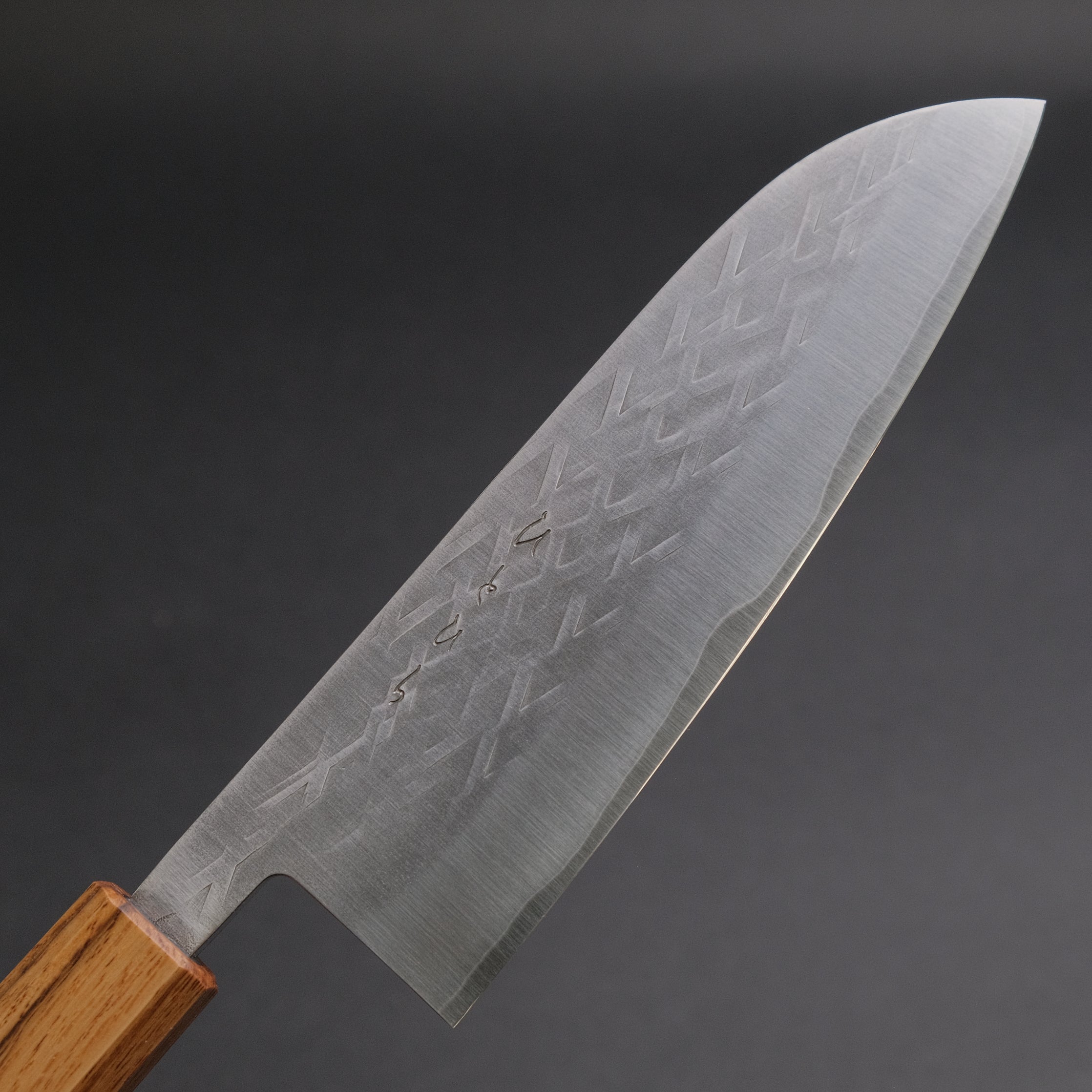 Hitohira TD SLD Tsuchime Santoku Knife 165mm - Japanese High Carbon Steel Blade with Lacquered Oak Handle - Perfect for Slicing, Dicing & Precision Cooking