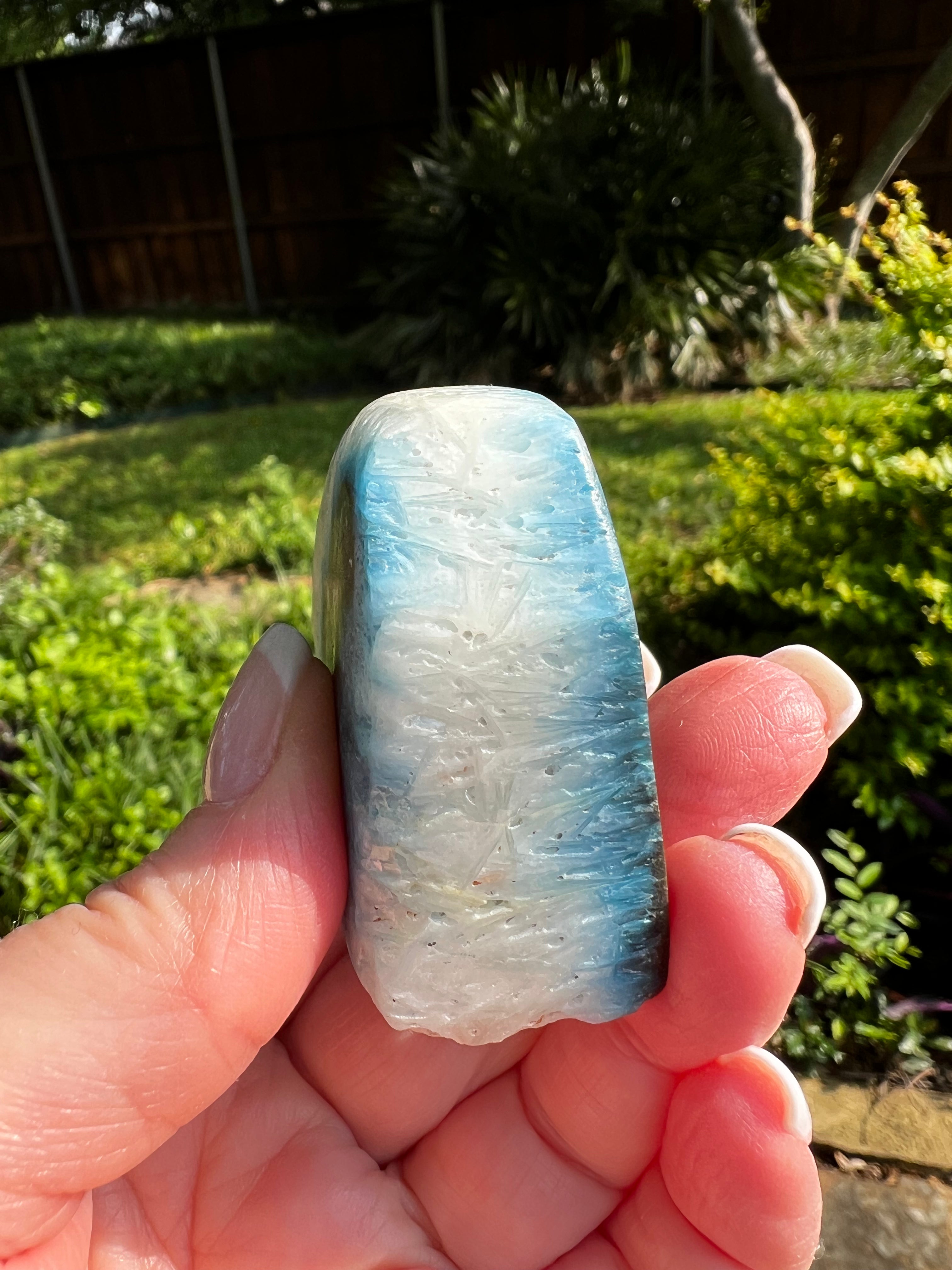 Premium Nakauriite Palm, Blue Ice & Glacierite Crystals - Healing Stones for Meditation, Reiki & Spiritual Energy Work