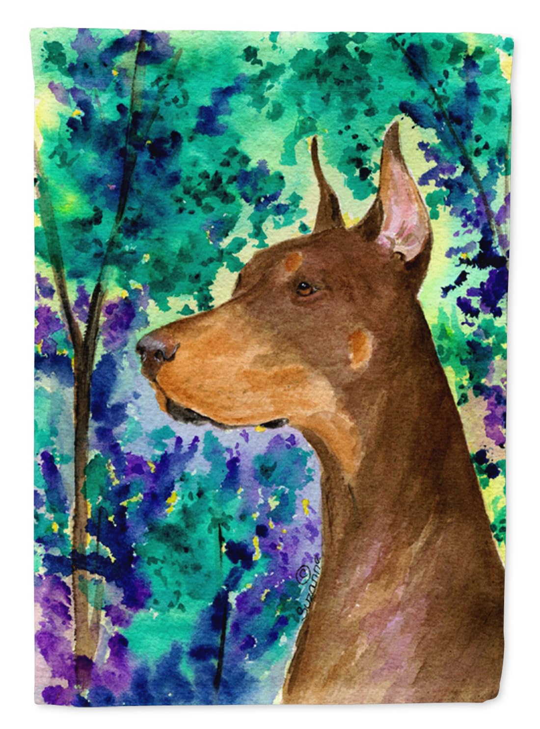 Doberman Garden Flag - Decorative Yard Banner for Mailbox, Flower Beds & Patio | Multicolor Outdoor Artwork | Perfect for Dog Lovers & Home Decor