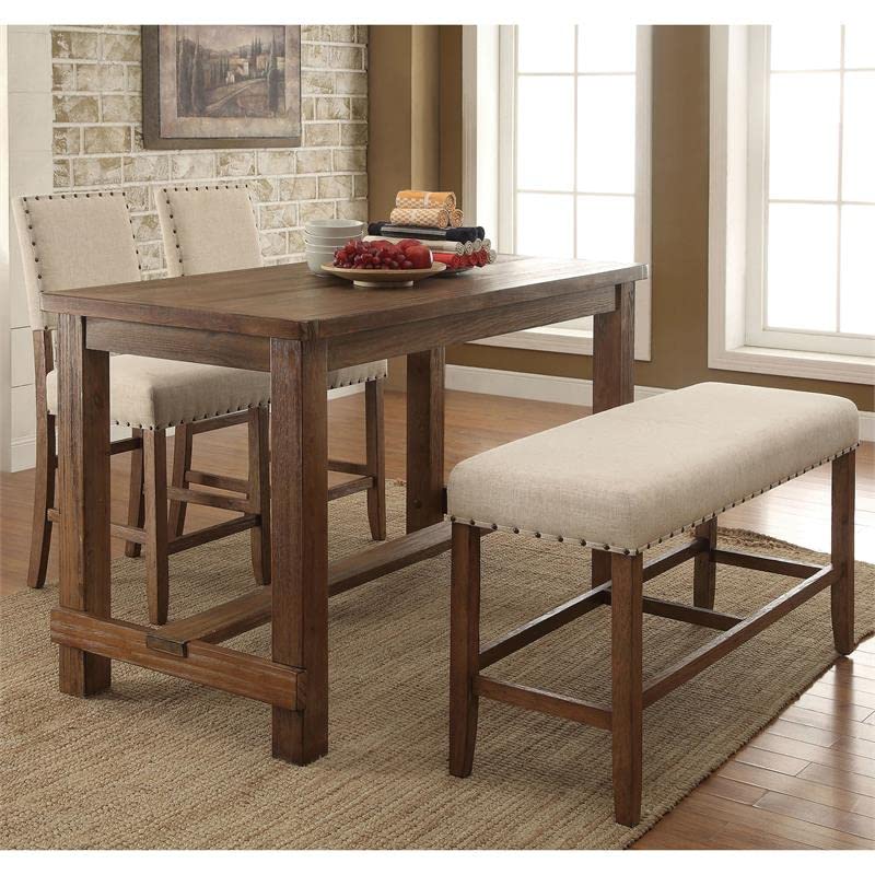 Furniture of America Sinuata Fabric Upholstered Dining Chairs - Natural (Set of 2) | Comfortable Modern Kitchen & Dining Room Seating for Home, Restaurant & Office