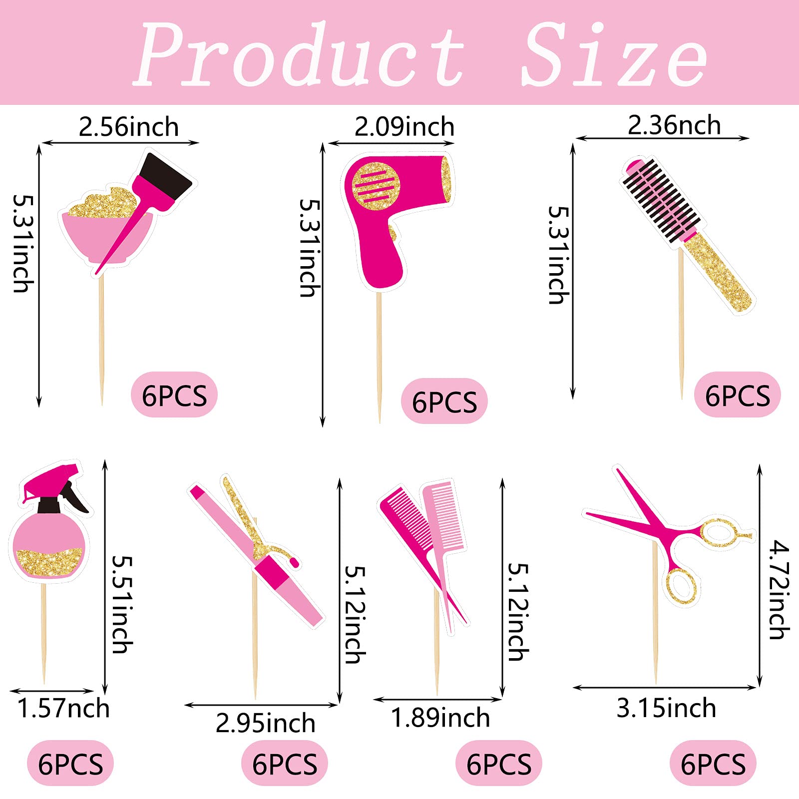 42Pcs Barbershop Cupcake Toppers Set - Haircut, Makeup, Bachelorette & Bridal Shower Cake Decorations for Beauty School Graduation, Cosmetology Supplies - Perfect for Salon Parties & Barber-Themed Events