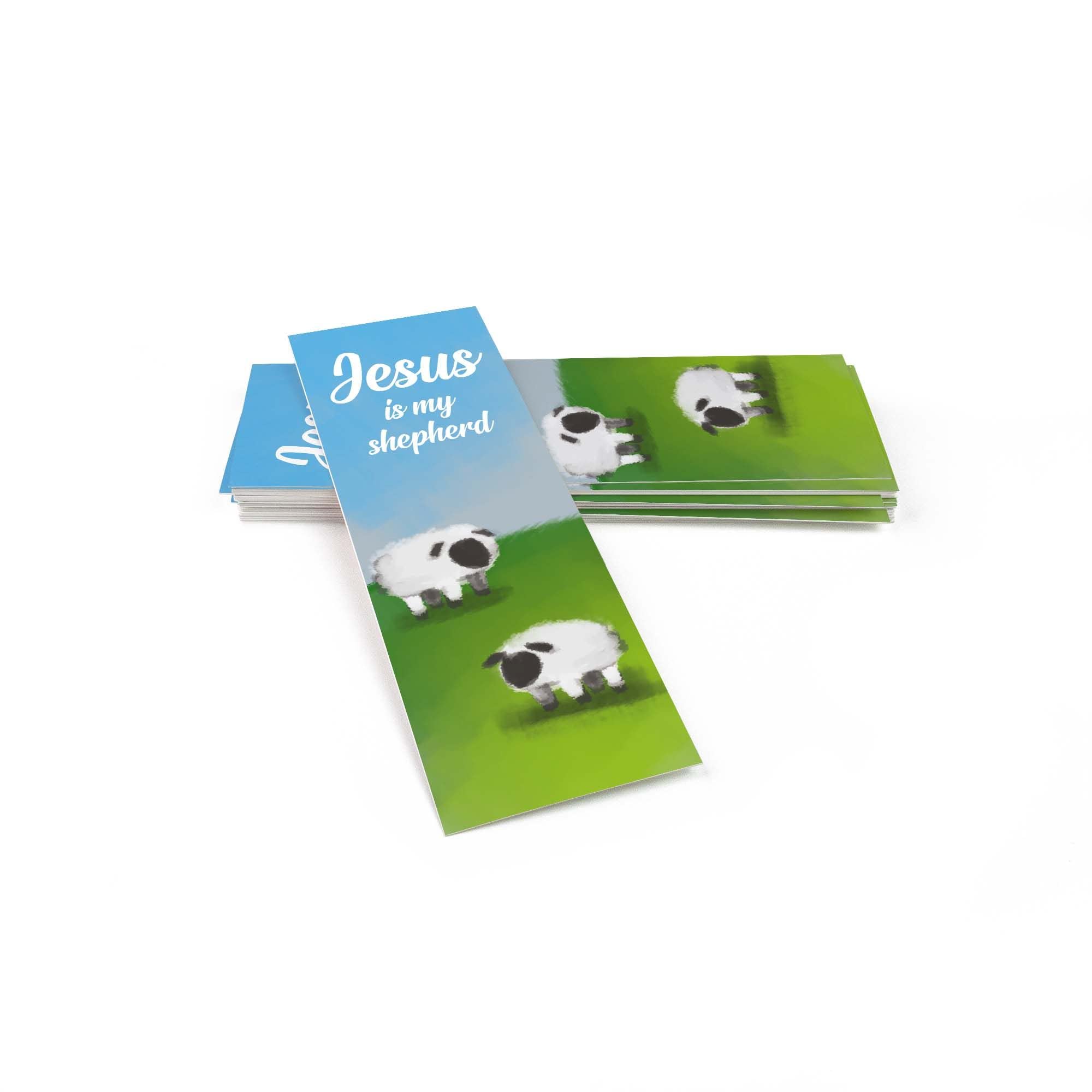 Bulk Pack of 25 Christian Bookmarks for Kids - Jesus is My Shepherd Psalm 23:2 Bible Verse Book Markers, Sunday School Prizes & Scripture Gifts for Children & Youth - Perfect for Church Events, Bible Study Rewards & Religious Education