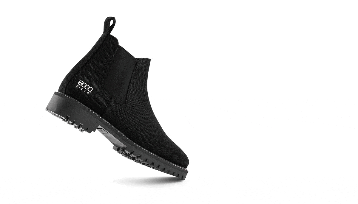 Vegan Hemp Chelsea Boots for Men | Black | Eco-Friendly & Comfortable | Perfect for Casual Wear, Outdoor Adventures & Sustainable Fashion