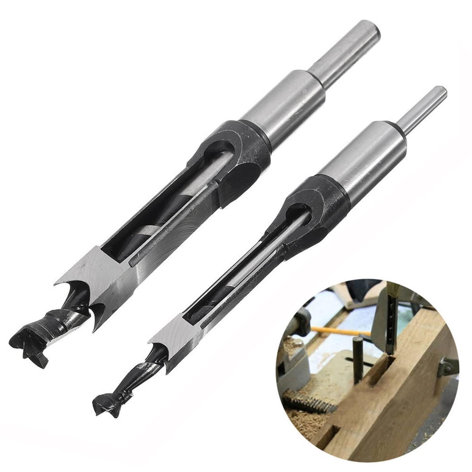 DOLUNTO 10mm & 16mm Square Hole Saw Auger Drill Bit Set - Mortising Chisel Woodworking Tools for Cabinets, Doors & Furniture Making (Hole Diameter: 10mm) - Perfect for DIY Projects & Professional Woodworking