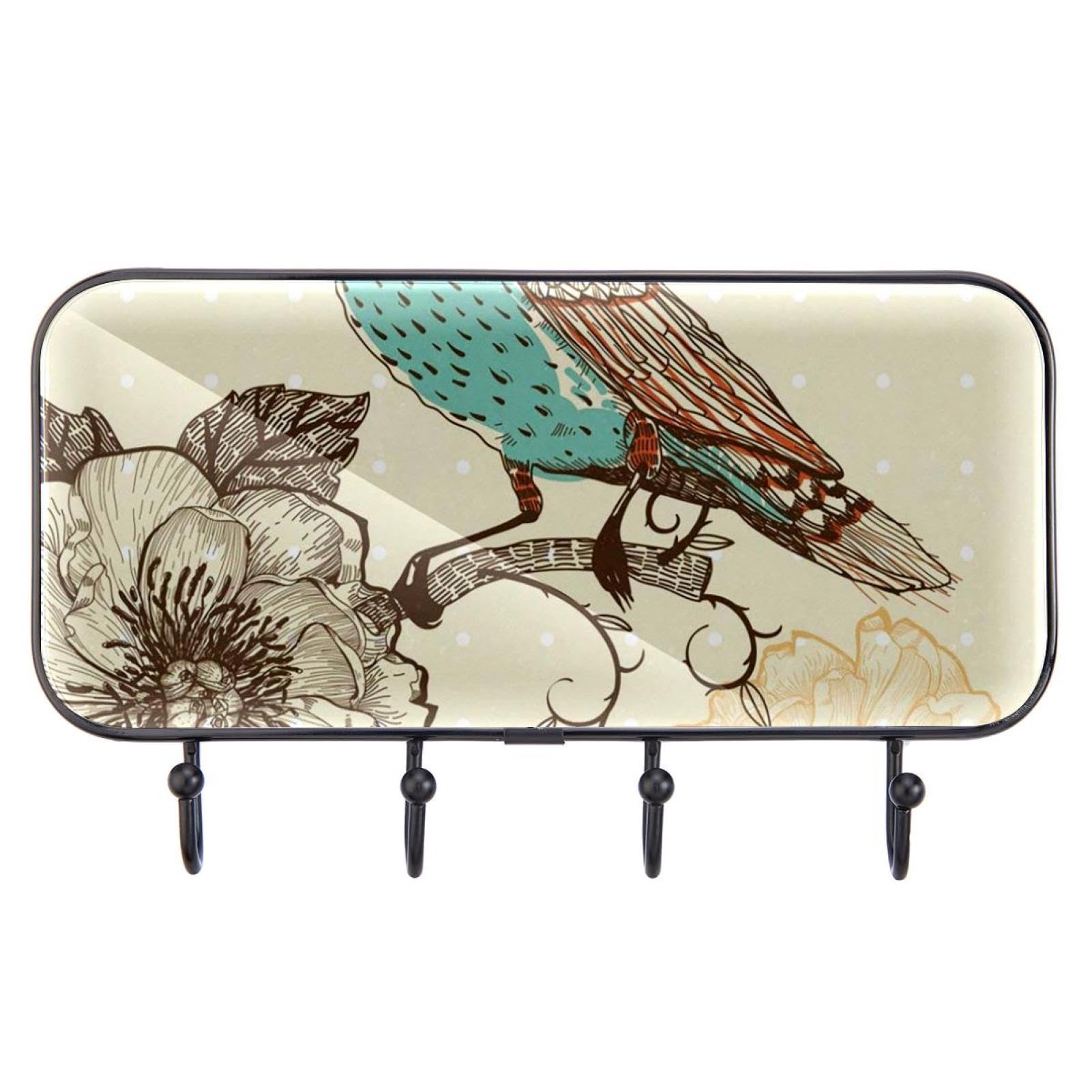 GIAPB Adhesive Wall Hooks for Hanging - Vintage Animal & Bird Design - Perfect for Home Decor, Bathroom Towels, Kitchen Utensils & Office Organization