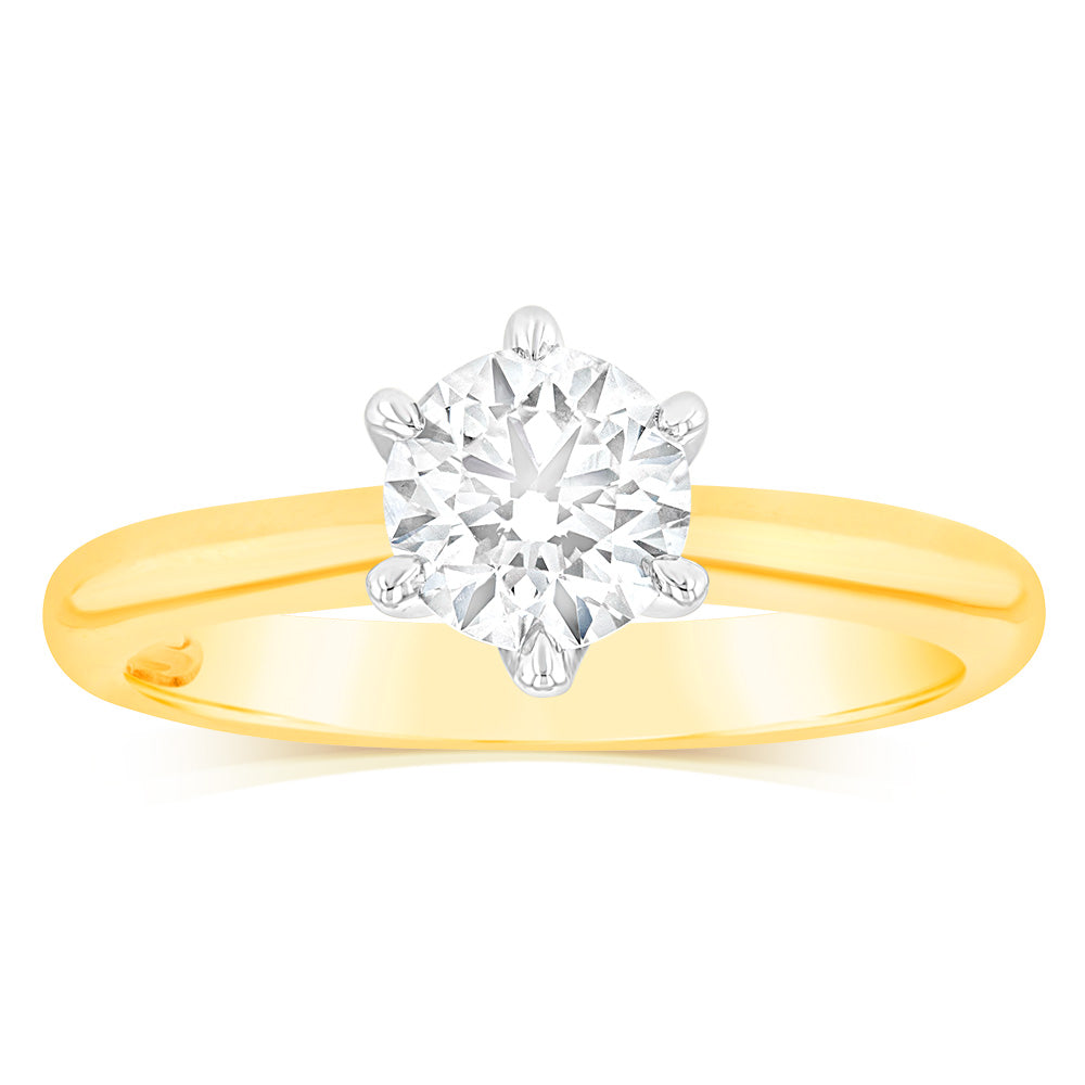 18ct 0.70 Carat Diamond Solitaire Engagement Ring with 6-Prong Knife Edge Setting - Perfect for Proposals, Anniversaries & Special Occasions