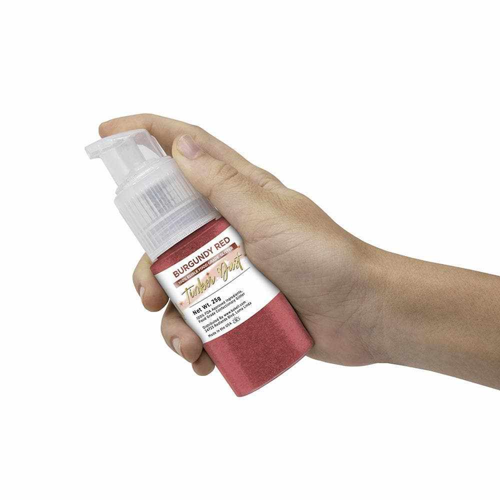 Burgundy Red Tinker Dust® Glitter Spray Pump - 12 Pack Case | Fine Cosmetic Glitter for Nails, Makeup, Body Art & DIY Crafts | Professional Salon & Party Supplies
