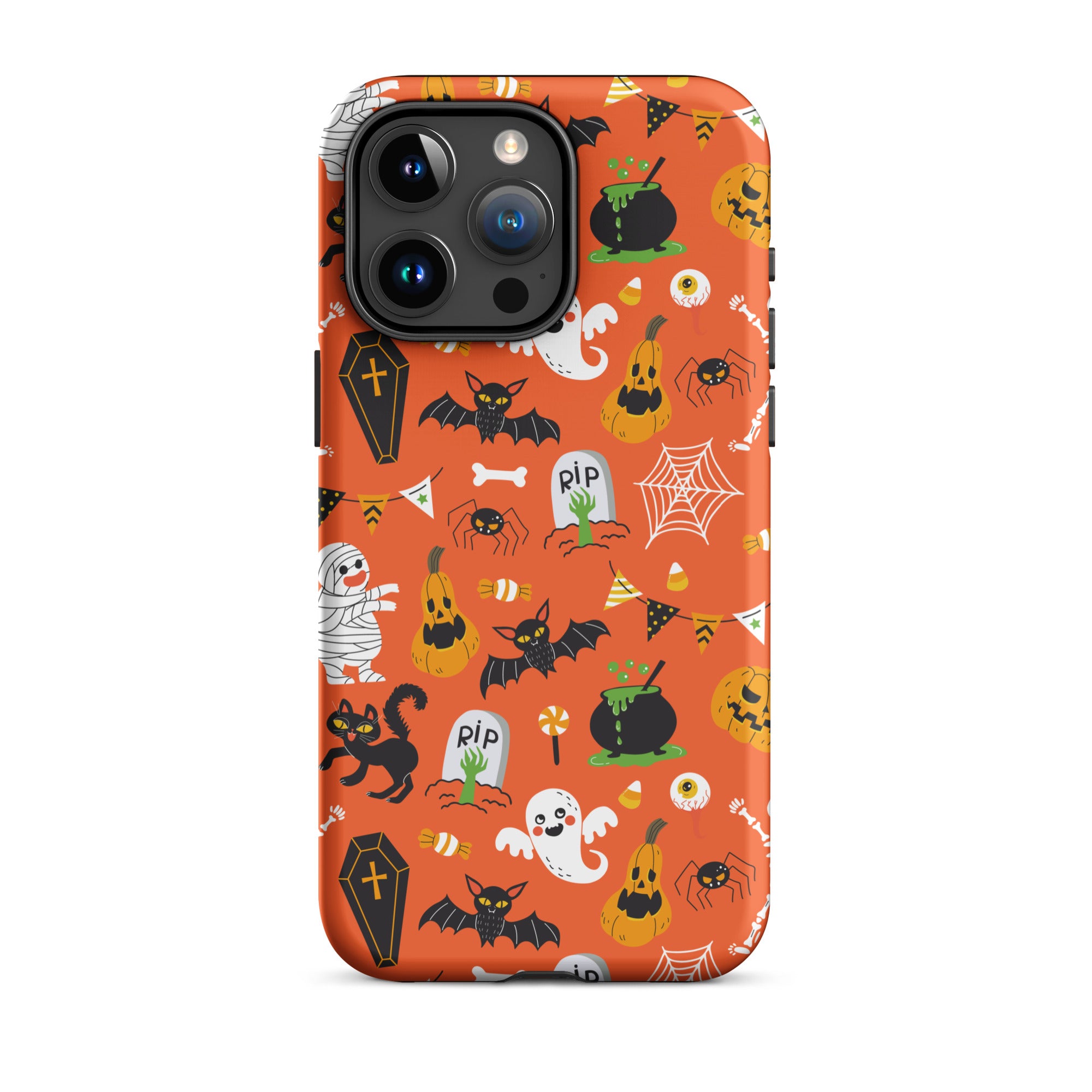 Spooky Night Guardian Premium iPhone Case - Halloween Protective Cover for iPhone 13/14/15 Pro Max - Cute Ghost Design Shockproof Phone Case for Night Out, Party & Daily Use