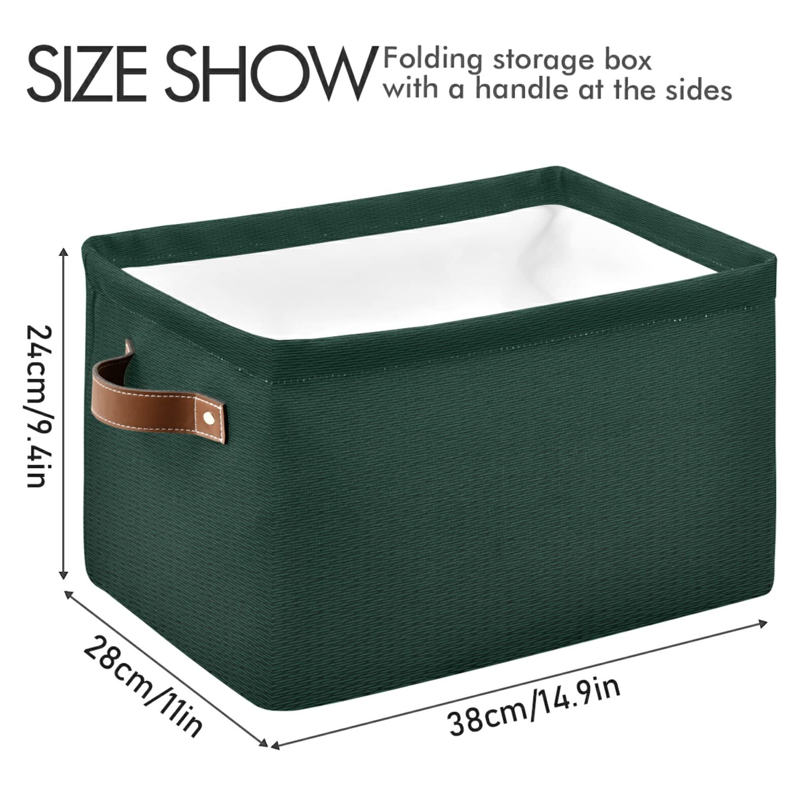 Hunter Green Storage Basket - Closet Organizer Bin, Cube Shelf Storage for Home & Office Organization - Perfect for Bedroom, Bathroom, and Laundry Room Storage