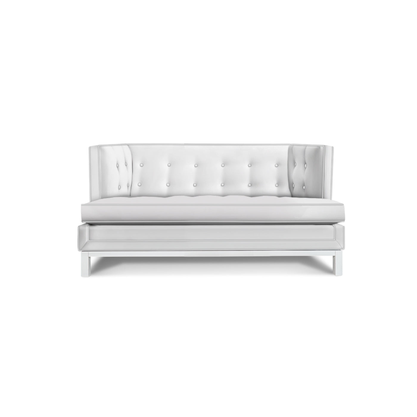 Lampert T Arm Loveseat - Modern Fabric Sofa for Small Spaces, Living Room & Apartment - Comfortable 2-Seater Couch with Tufted Back and Sturdy Wooden Legs - Perfect for Cozy Home Decor, Lounge & Entertainment Areas