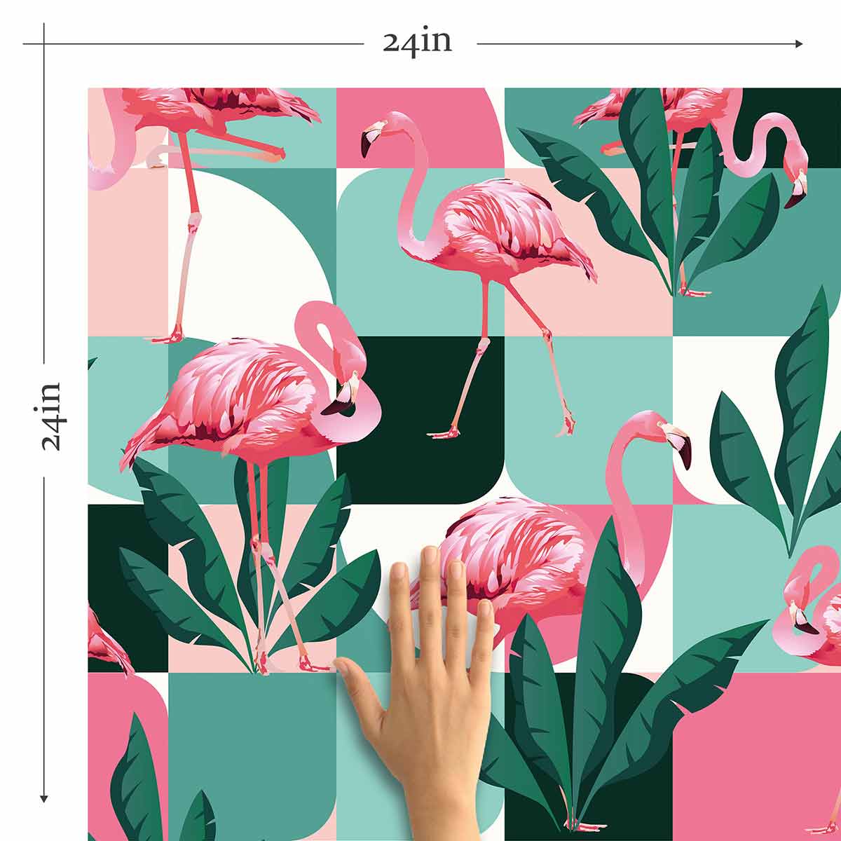Pink Flamingo Peel and Stick Removable Wallpaper - Self-Adhesive Decorative Wall Covering for Bedroom, Nursery & Home Decor - Easy to Apply & Remove